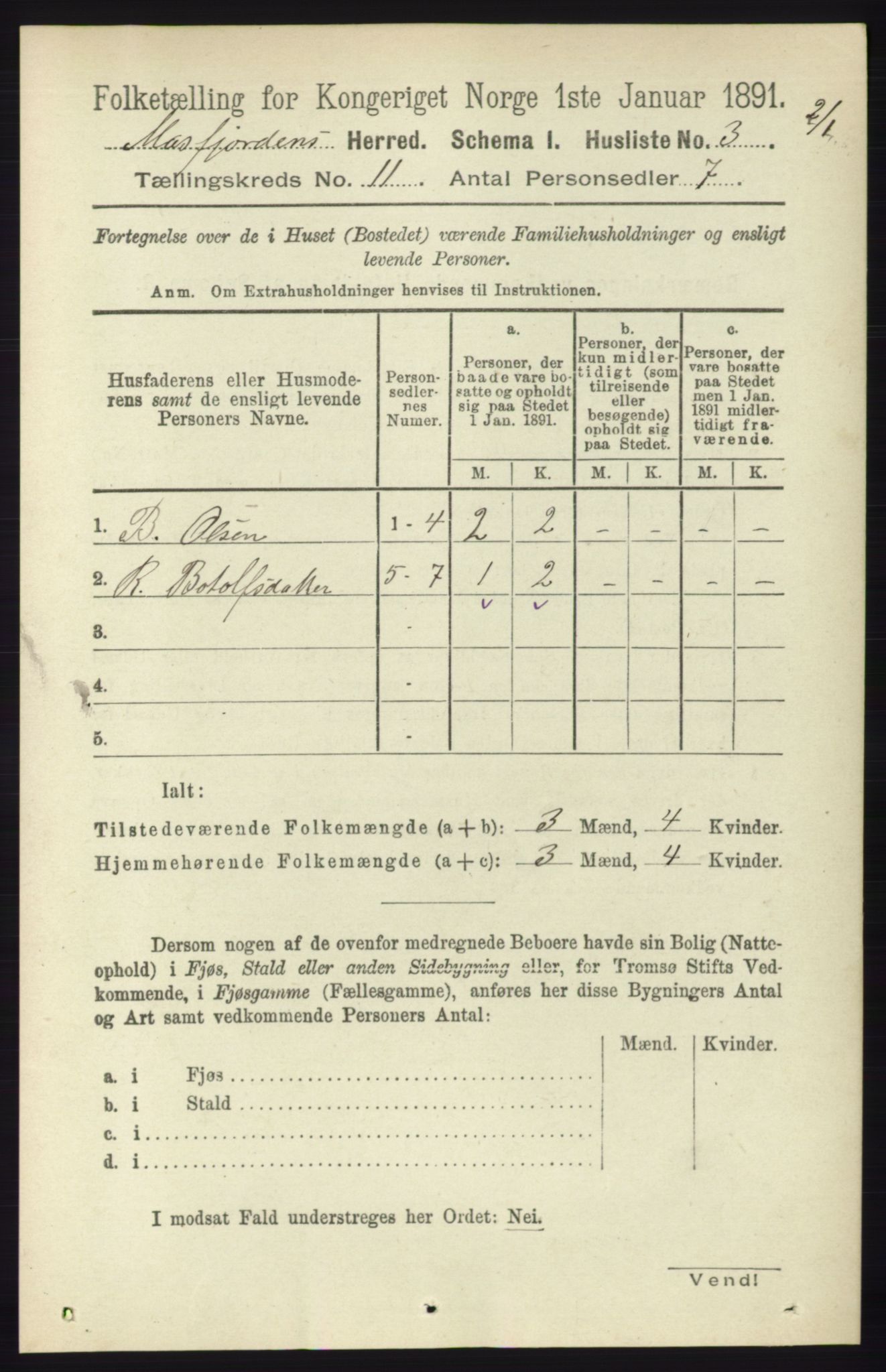 RA, 1891 census for 1266 Masfjorden, 1891, p. 2245