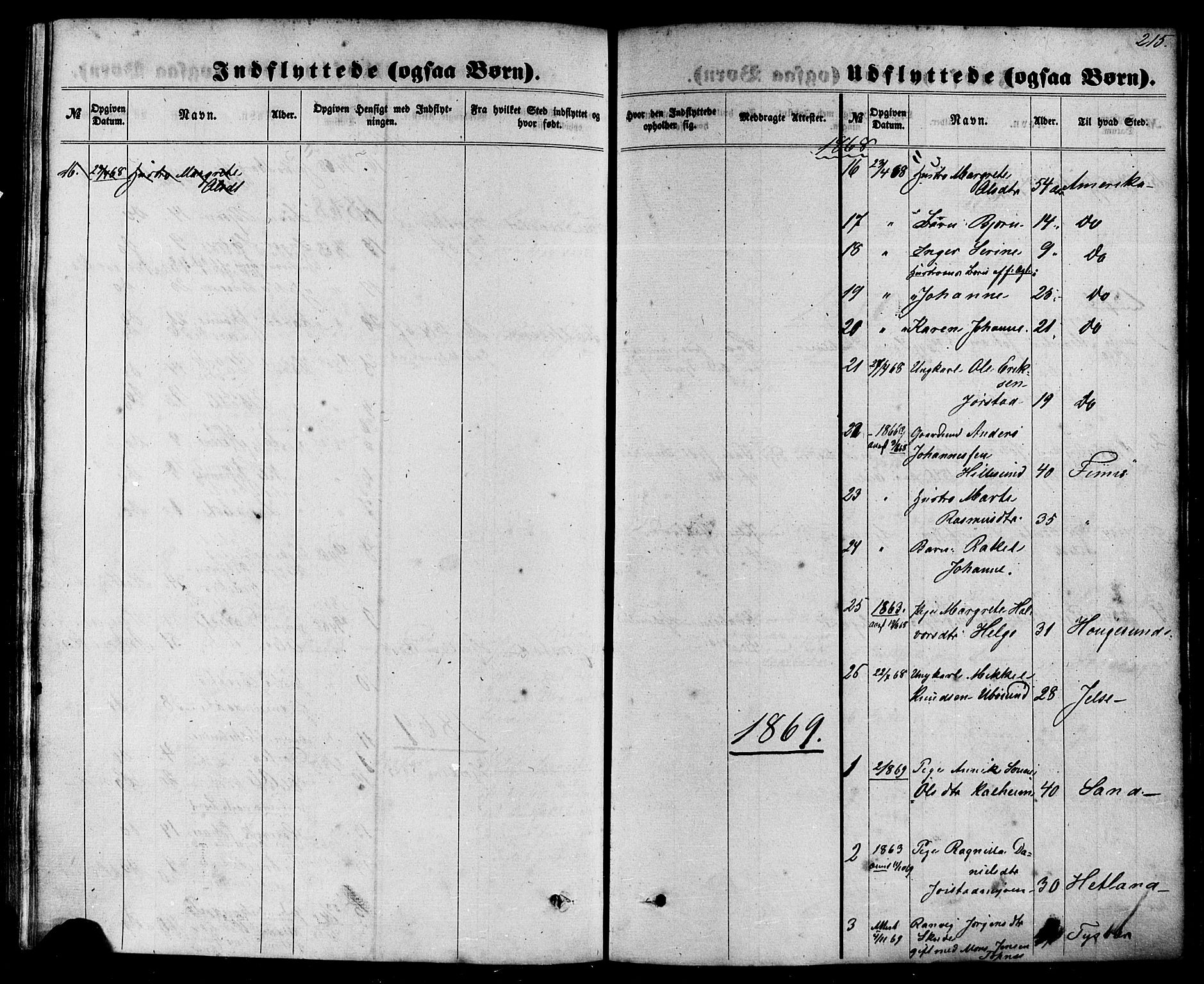 Nedstrand sokneprestkontor, AV/SAST-A-101841/01/IV: Parish register (official) no. A 10, 1861-1887, p. 215