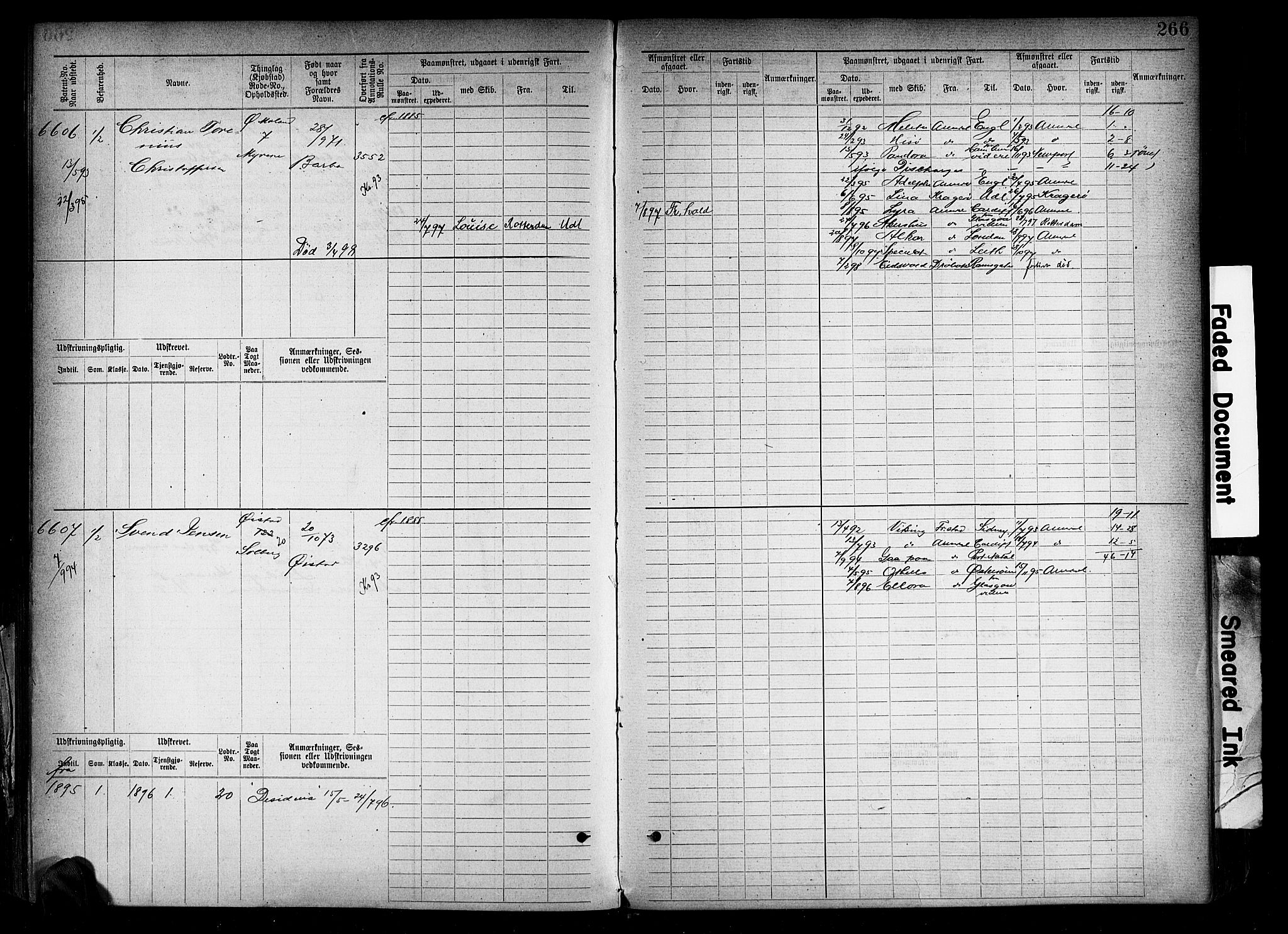 Arendal mønstringskrets, SAK/2031-0012/F/Fb/L0018: Hovedrulle A nr 6077-6849, S-16, 1892-1894, p. 266