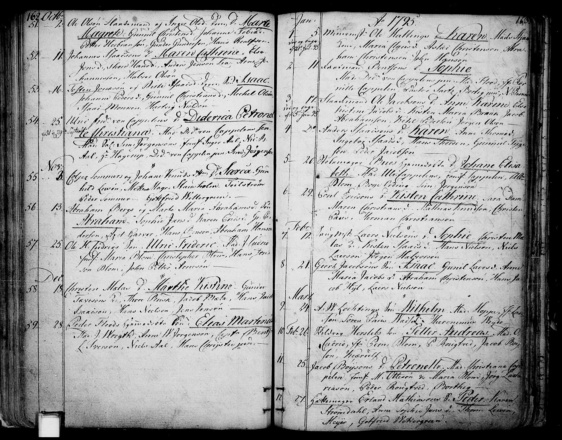 Skien kirkebøker, AV/SAKO-A-302/F/Fa/L0004: Parish register (official) no. 4, 1792-1814, p. 162-163