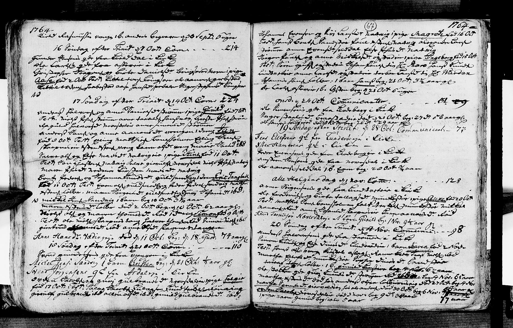 Øyestad sokneprestkontor, AV/SAK-1111-0049/F/Fa/L0006: Parish register (official) no. A 6, 1758-1776, p. 67