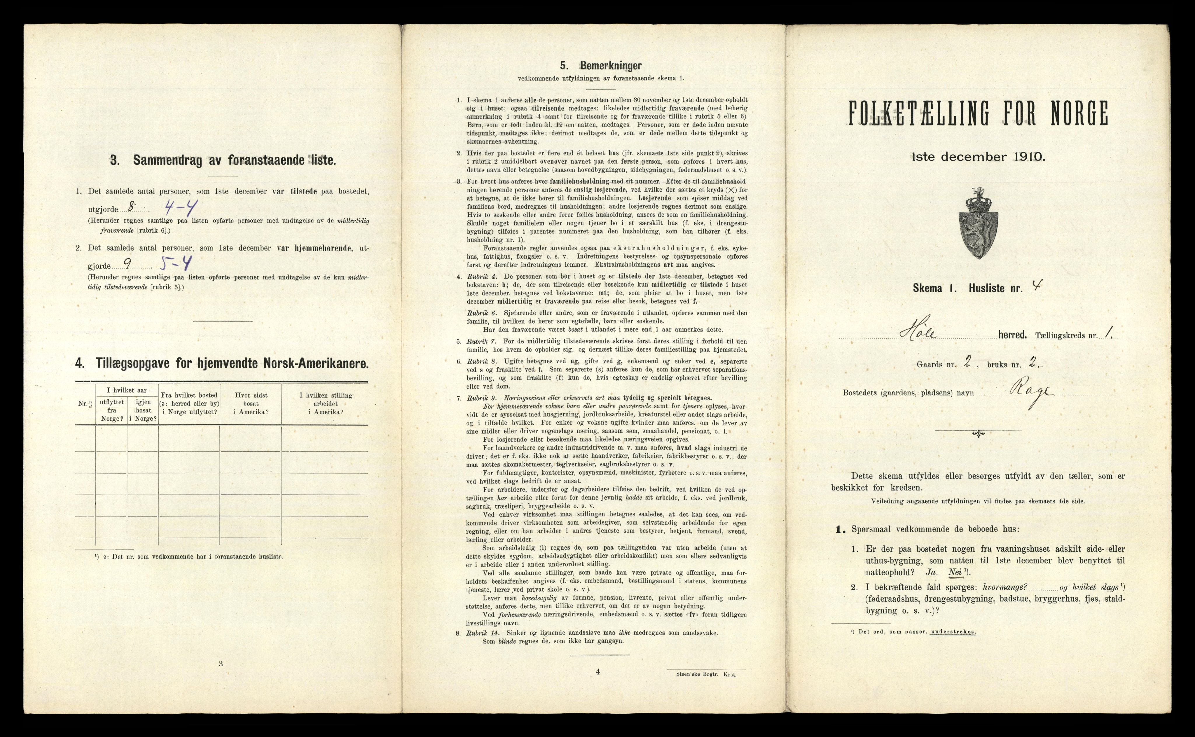 RA, 1910 census for Høle, 1910, p. 38