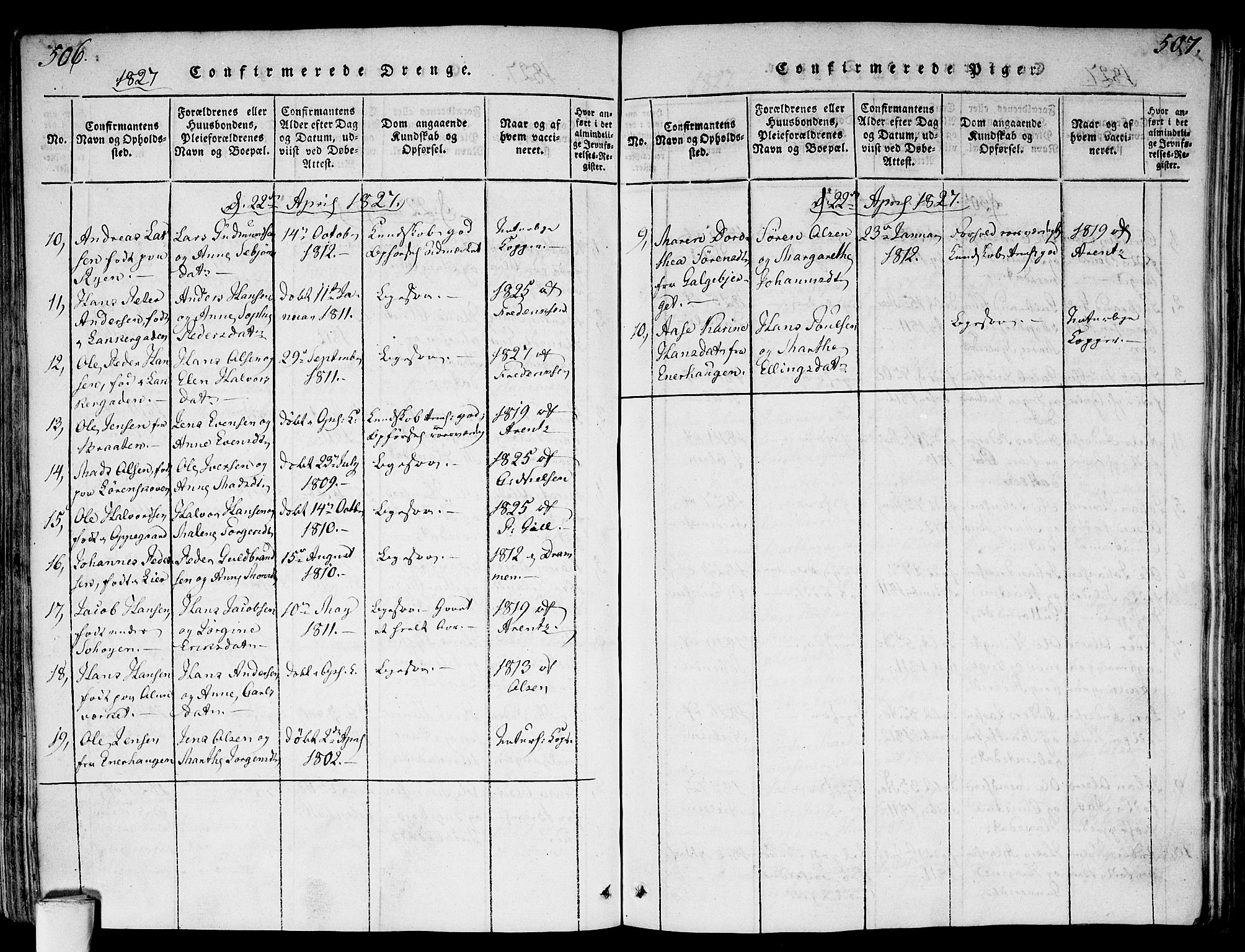 Gamlebyen prestekontor Kirkebøker, AV/SAO-A-10884/F/Fa/L0002: Parish register (official) no. 2, 1817-1829, p. 506-507