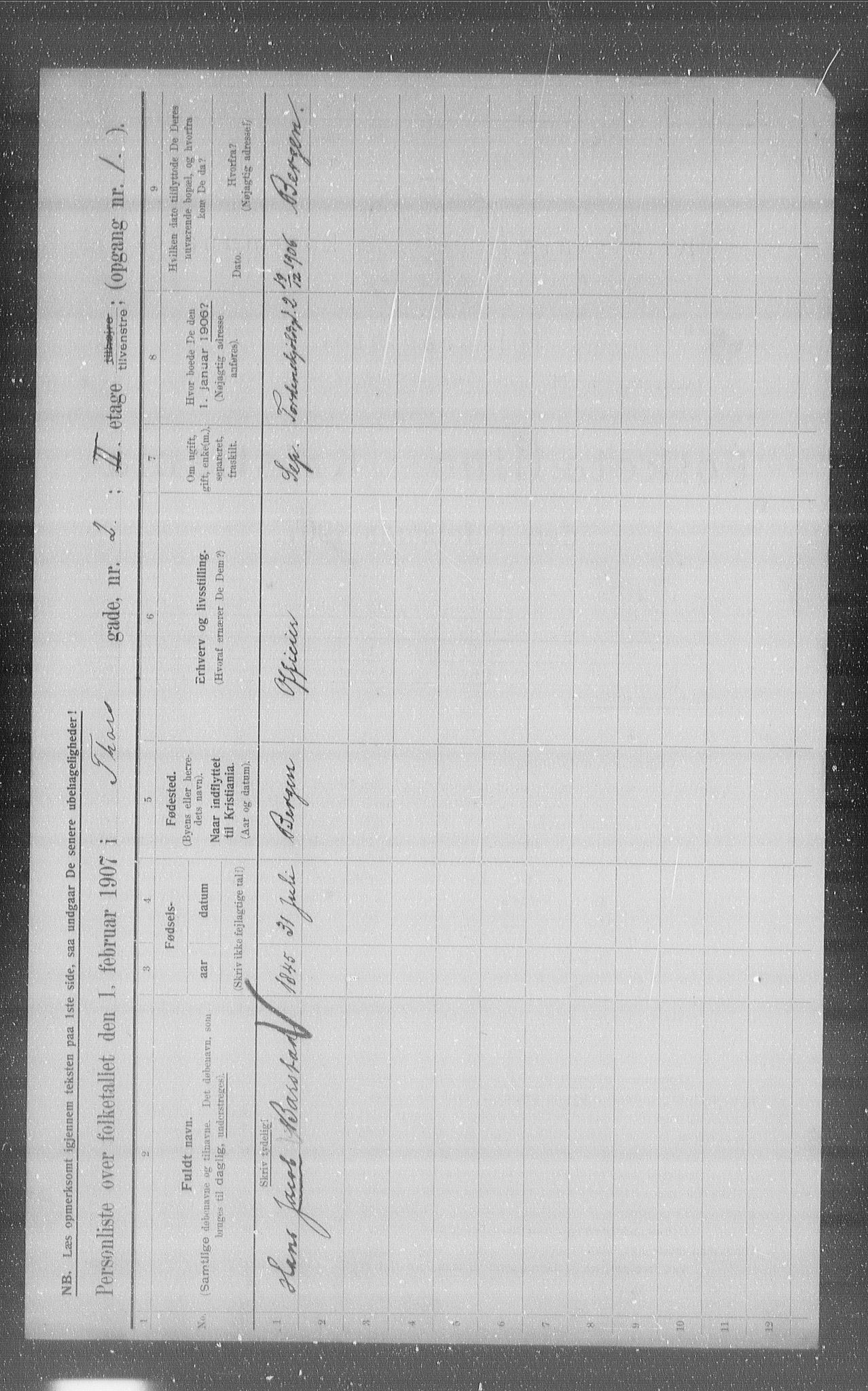 OBA, Municipal Census 1907 for Kristiania, 1907, p. 58148