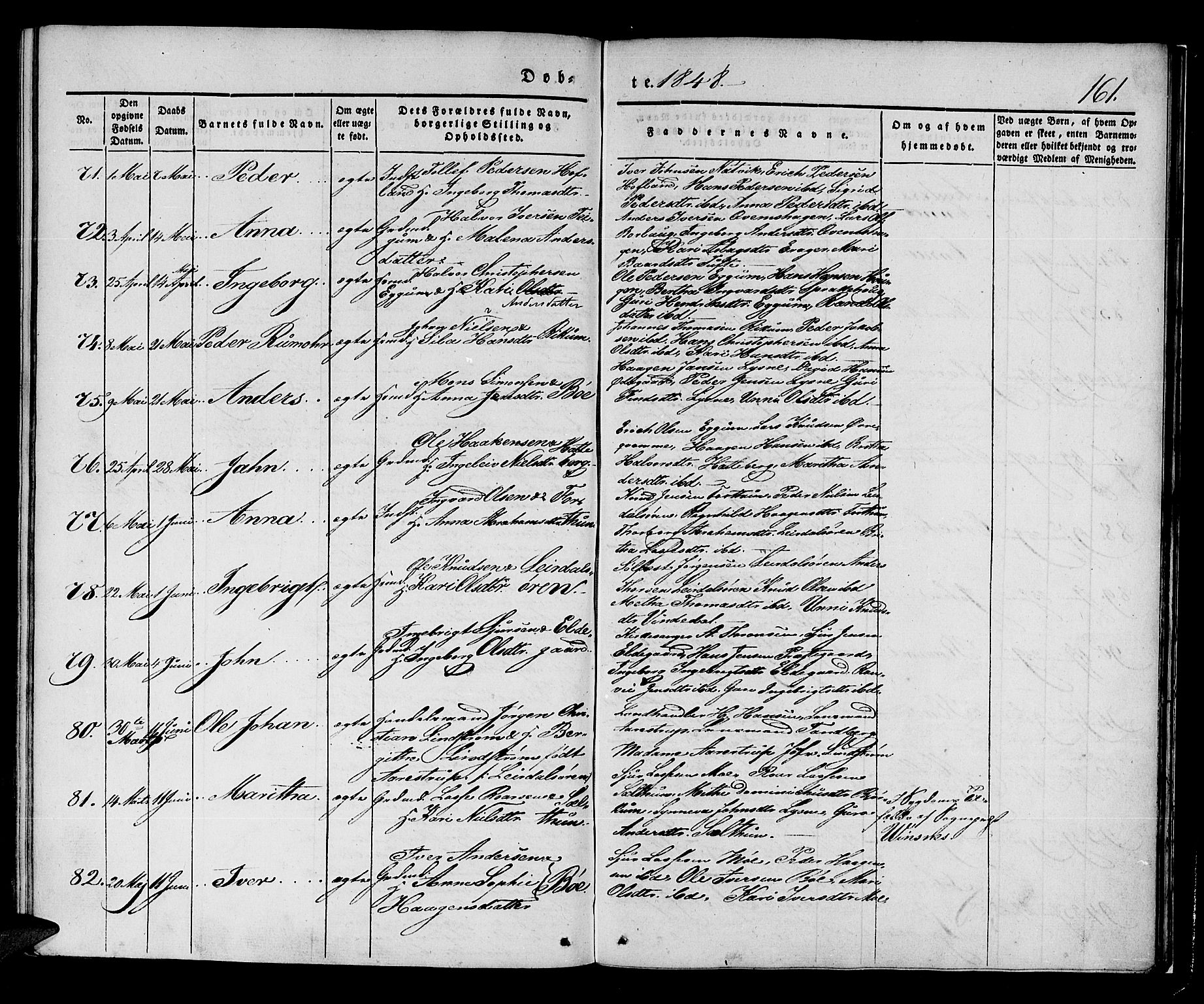 Lærdal sokneprestembete, AV/SAB-A-81201: Parish register (official) no. A 6, 1835-1849, p. 161