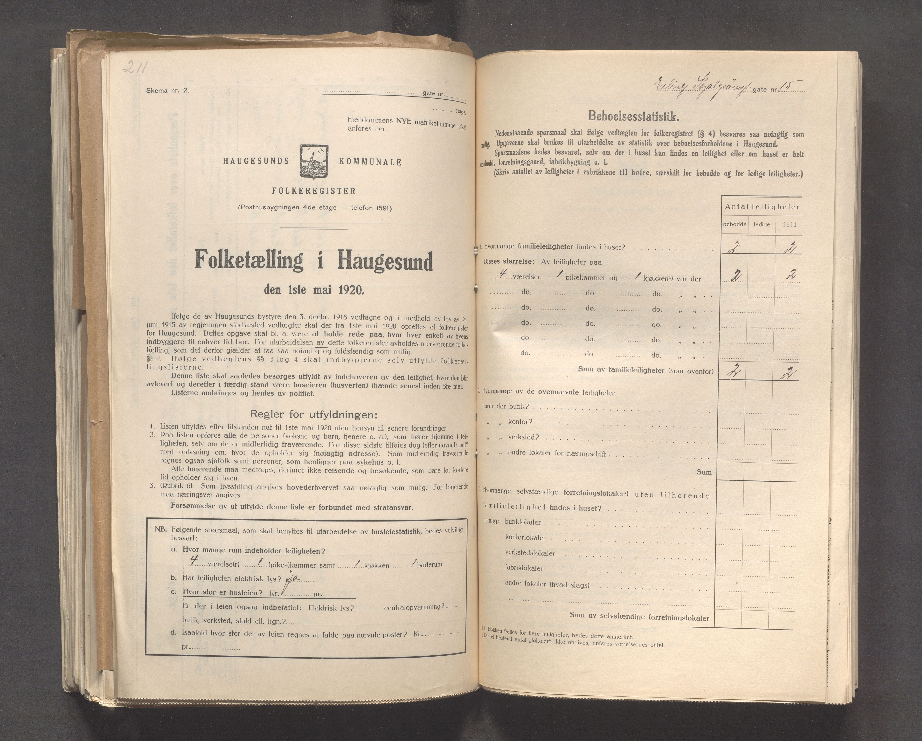 IKAR, Local census 1.5.1920 for Haugesund, 1920, p. 664