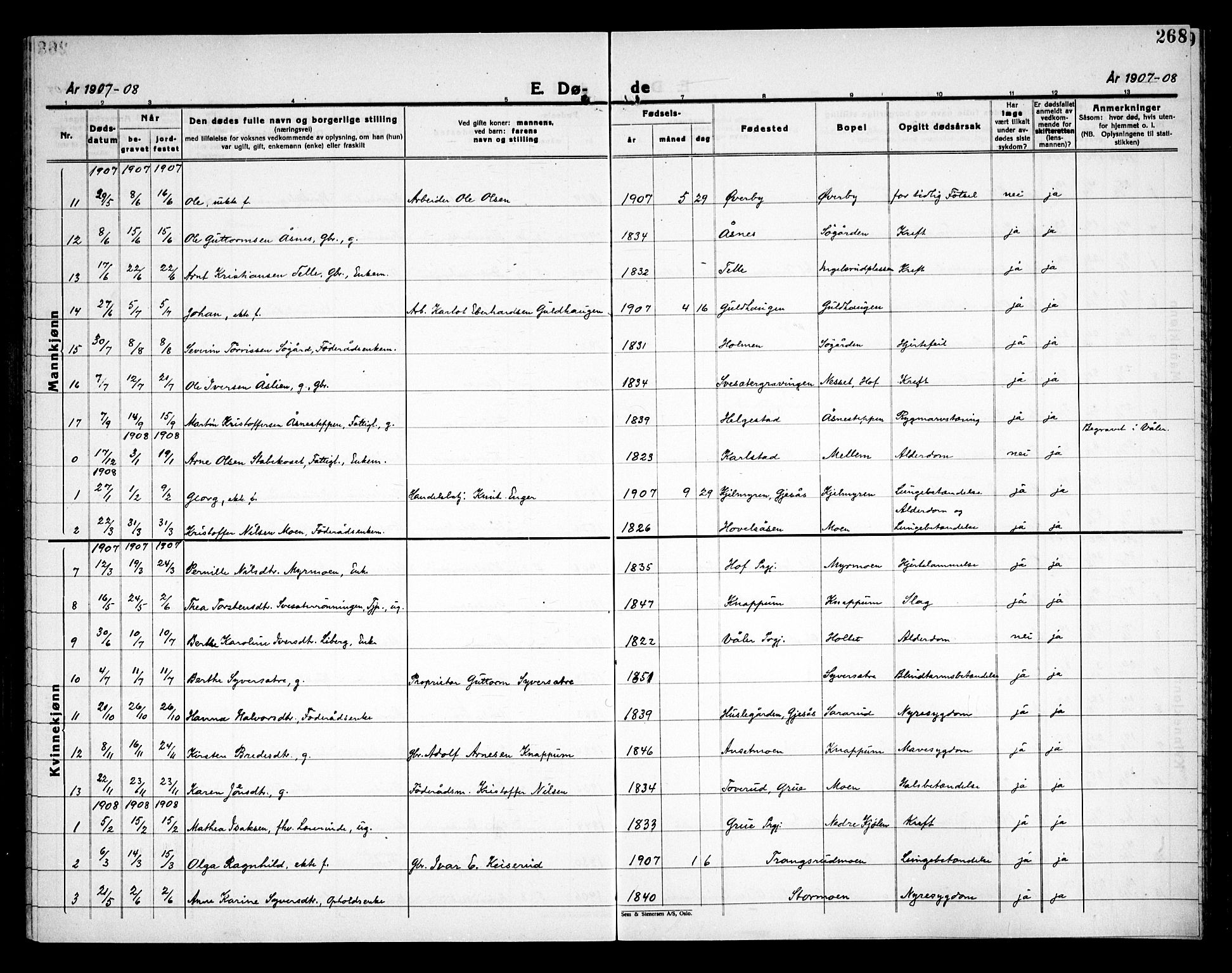 Åsnes prestekontor, SAH/PREST-042/H/Ha/Haa/L0000C: Parish register (official) no. 0A, 1890-1929, p. 268
