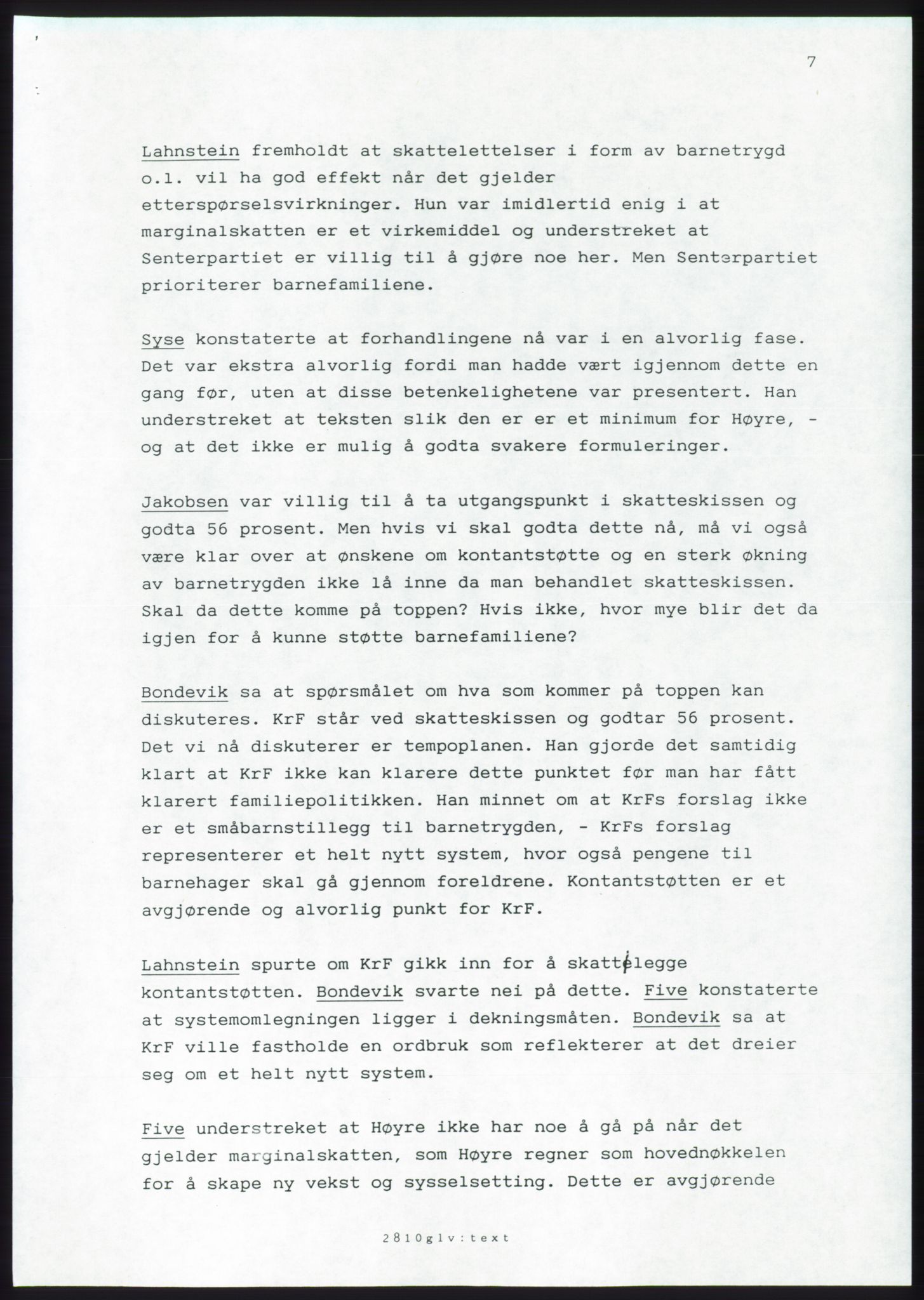 Forhandlingsmøtene 1989 mellom Høyre, KrF og Senterpartiet om dannelse av regjering, AV/RA-PA-0697/A/L0001: Forhandlingsprotokoll med vedlegg, 1989, p. 287