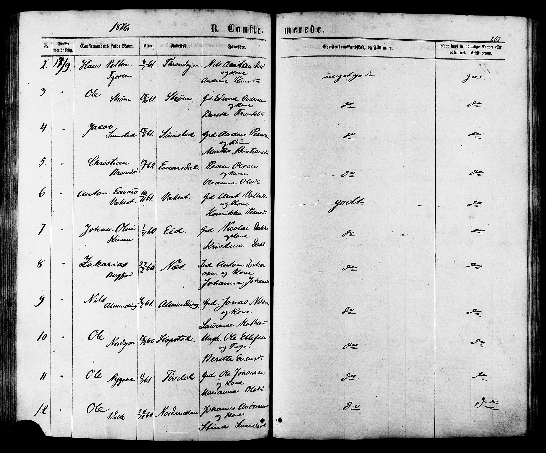 Ministerialprotokoller, klokkerbøker og fødselsregistre - Sør-Trøndelag, SAT/A-1456/657/L0706: Parish register (official) no. 657A07, 1867-1878, p. 268