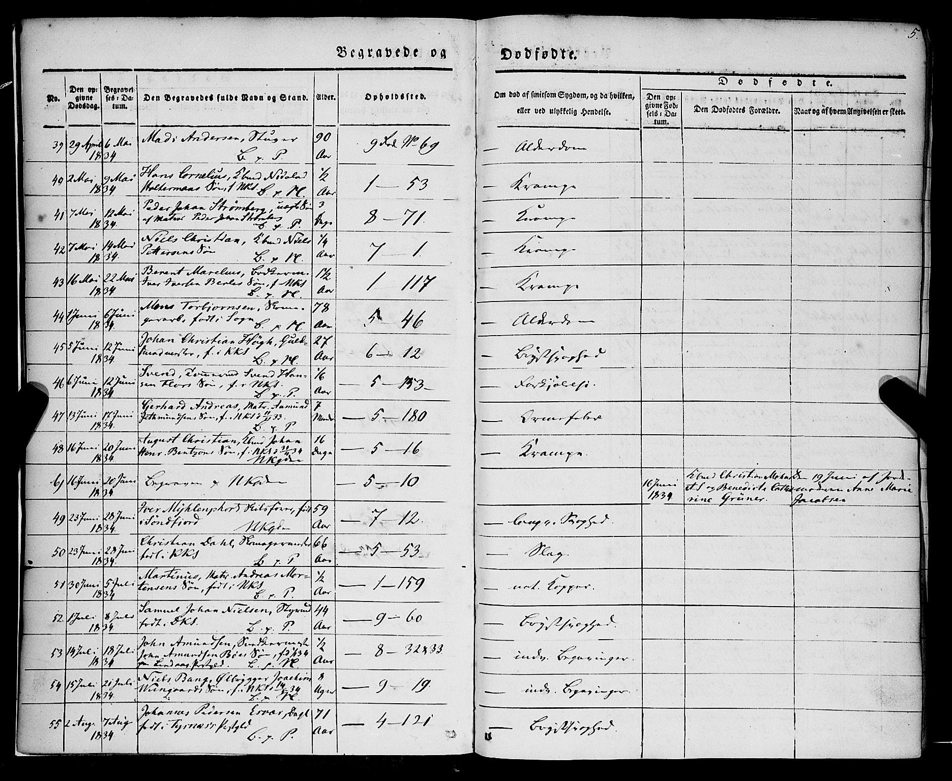 Nykirken Sokneprestembete, SAB/A-77101/H/Haa/L0041: Parish register (official) no. E 1, 1833-1850, p. 5