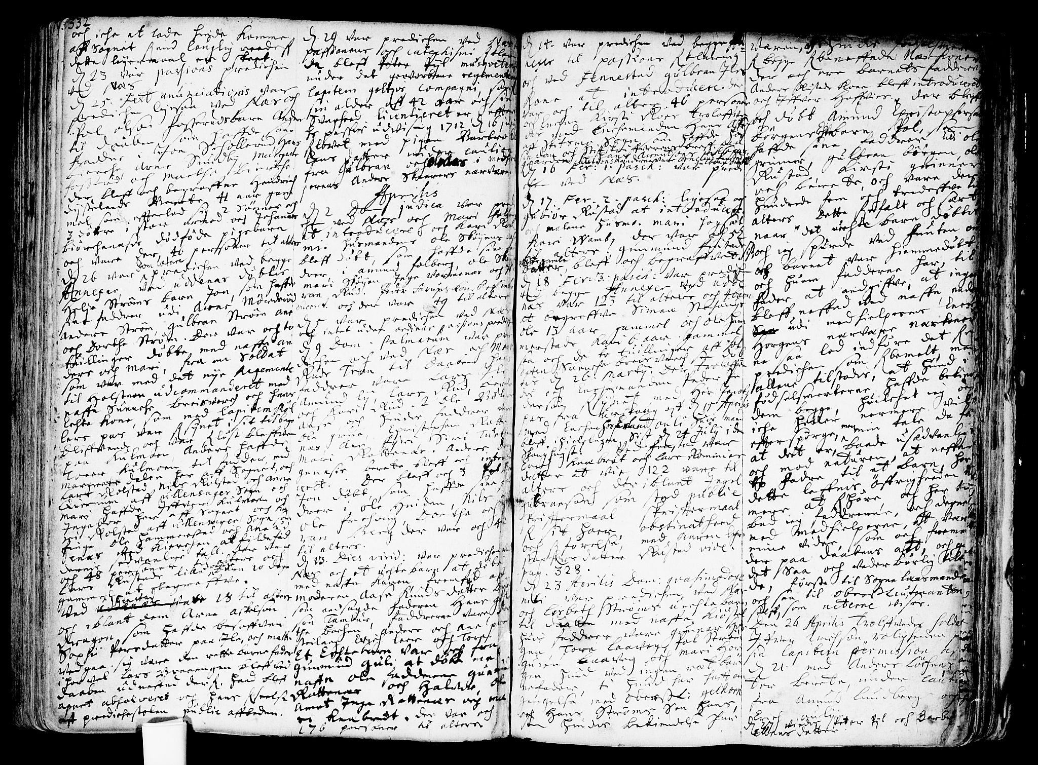 Nes prestekontor Kirkebøker, AV/SAO-A-10410/F/Fa/L0001: Parish register (official) no. I 1, 1689-1716, p. 332-333