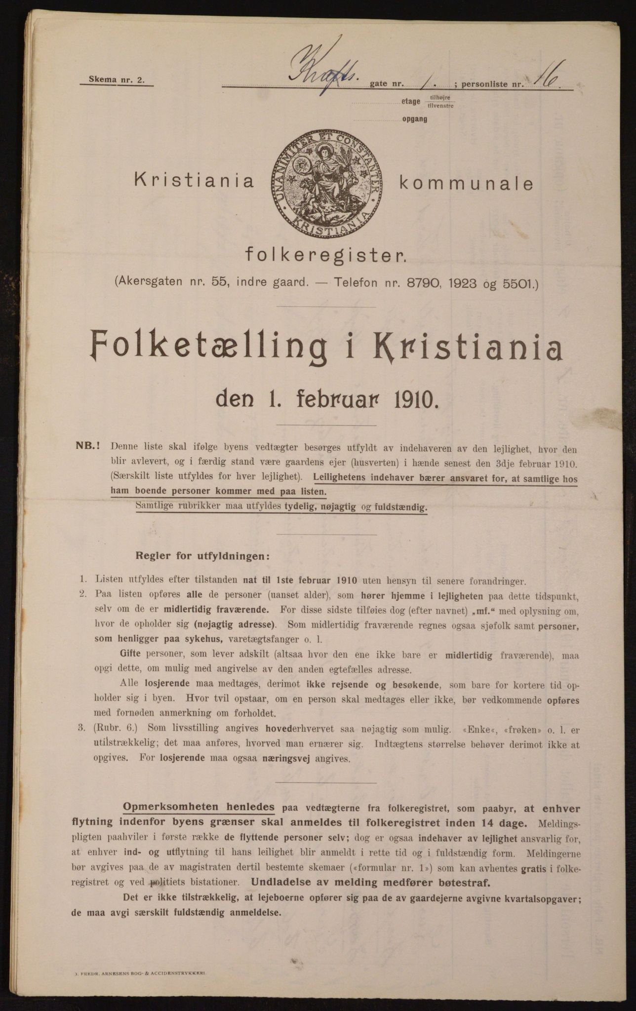 OBA, Municipal Census 1910 for Kristiania, 1910, p. 52316