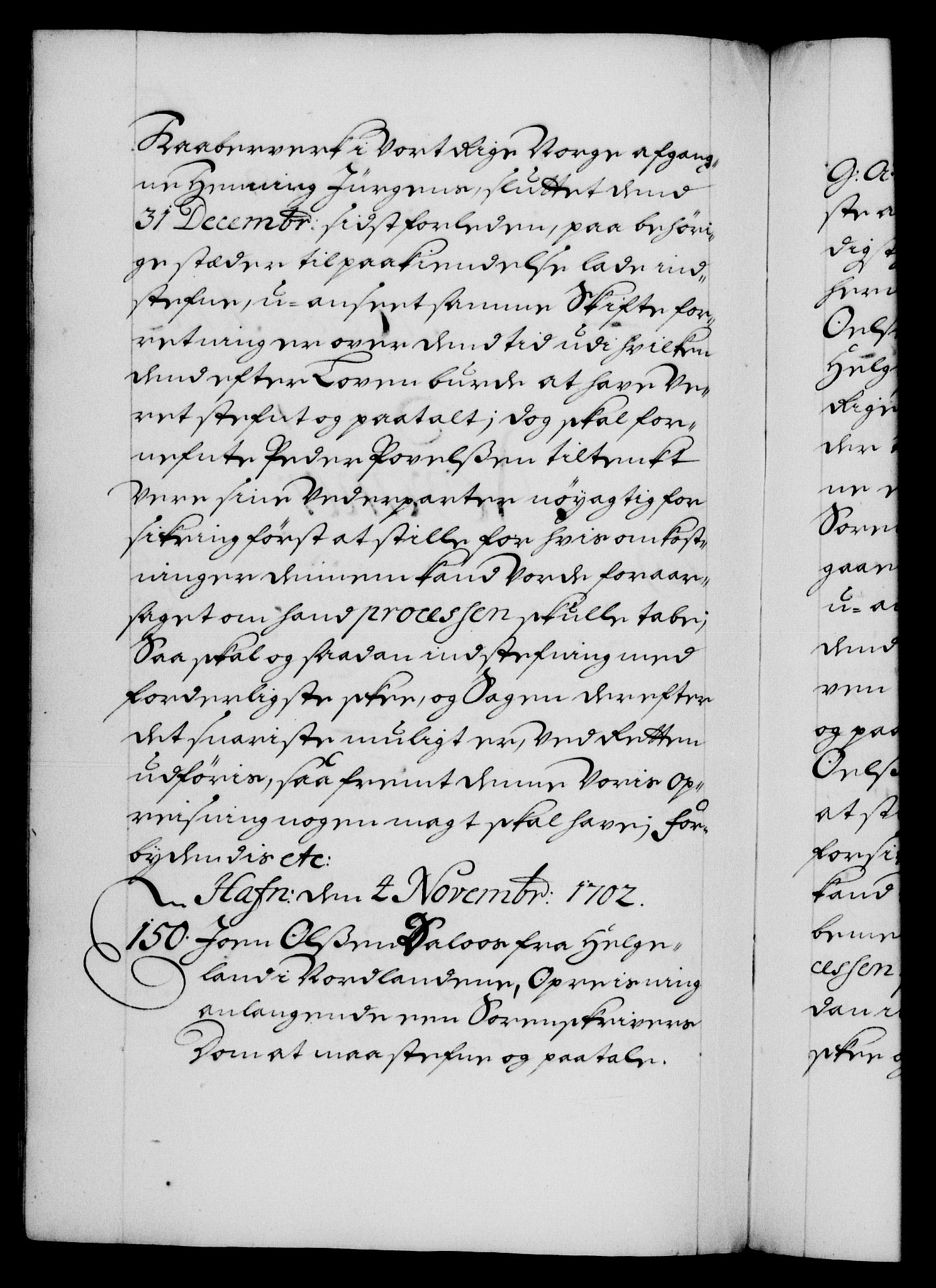 Danske Kanselli 1572-1799, RA/EA-3023/F/Fc/Fca/Fcaa/L0018: Norske registre, 1699-1703, p. 415b