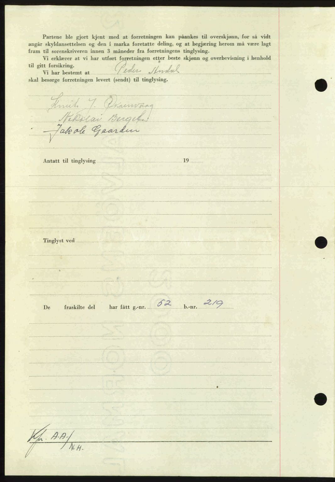 Nordmøre sorenskriveri, AV/SAT-A-4132/1/2/2Ca: Mortgage book no. A107, 1947-1948, Diary no: : 45/1948