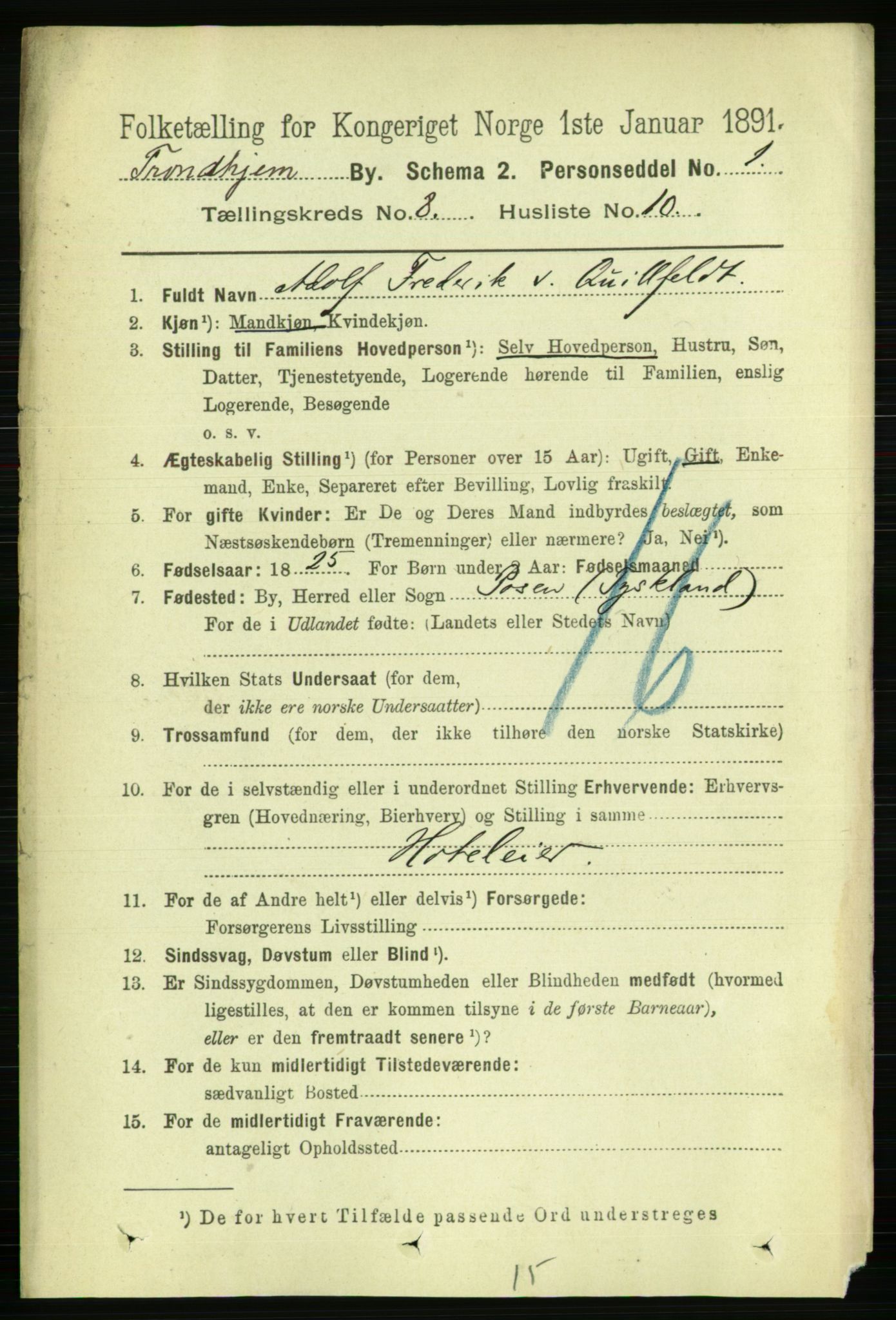 RA, 1891 census for 1601 Trondheim, 1891, p. 6889