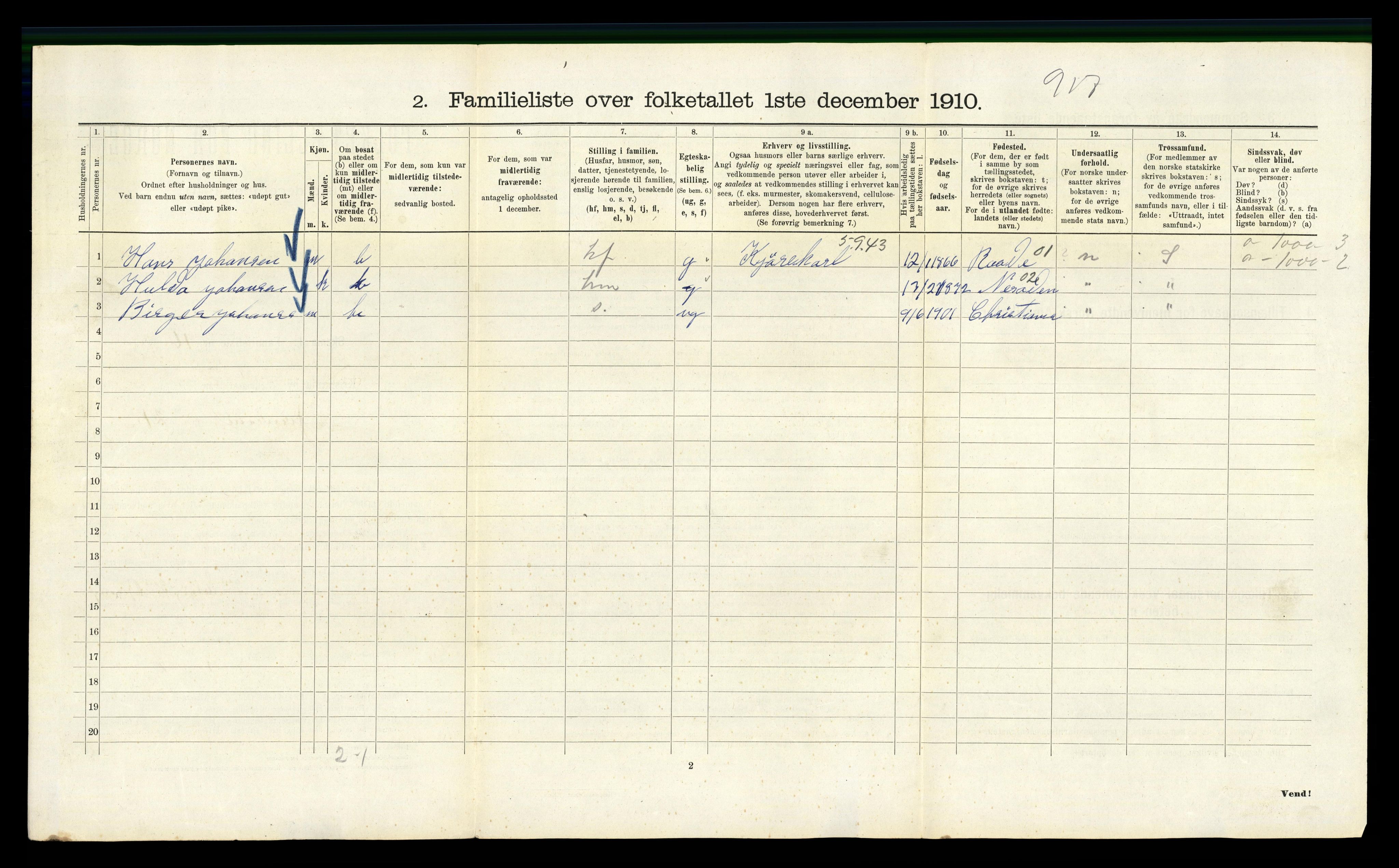 RA, 1910 census for Kristiania, 1910, p. 45852