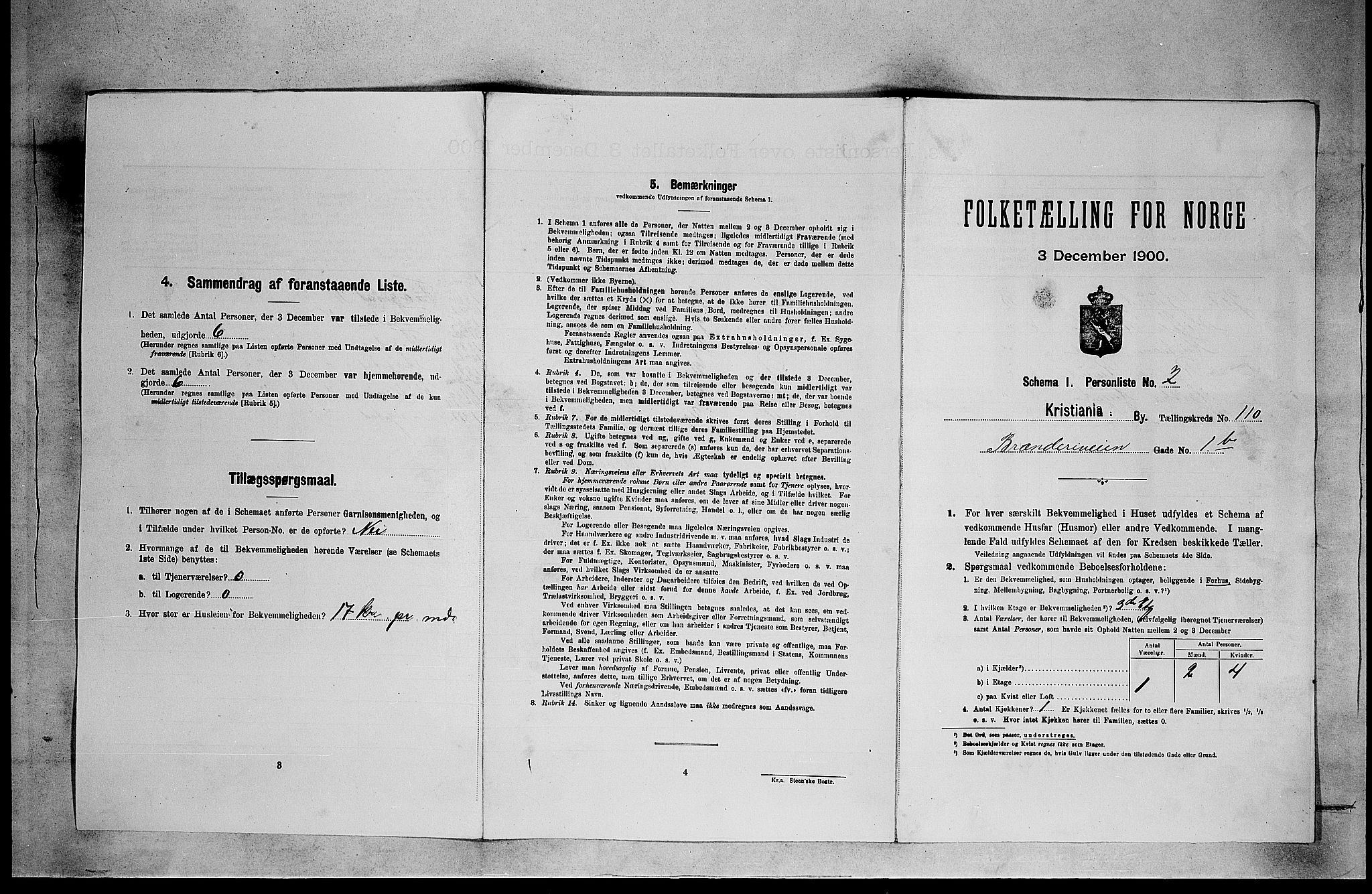 SAO, 1900 census for Kristiania, 1900, p. 9488