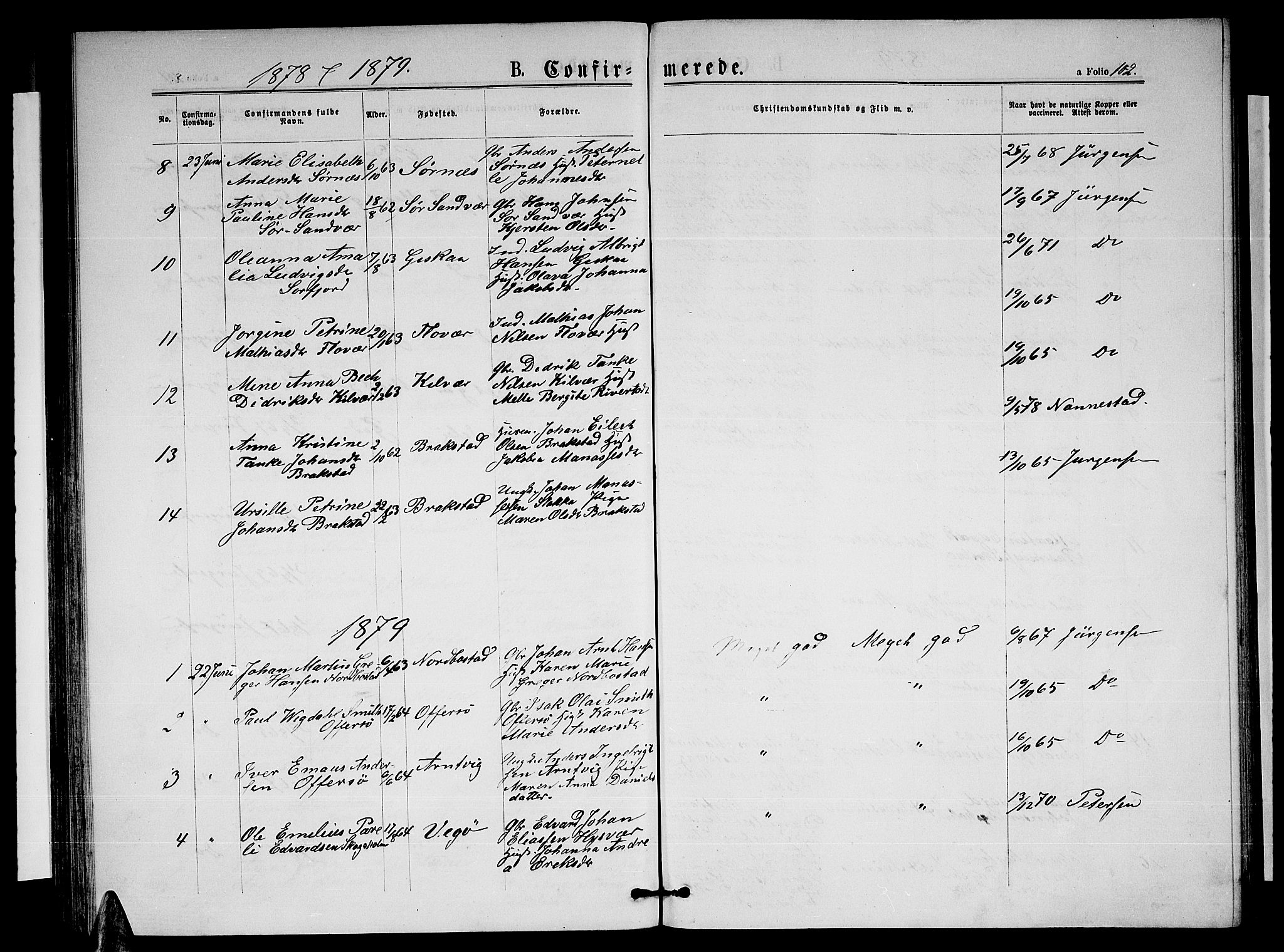 Ministerialprotokoller, klokkerbøker og fødselsregistre - Nordland, AV/SAT-A-1459/817/L0267: Parish register (copy) no. 817C02, 1870-1883, p. 102