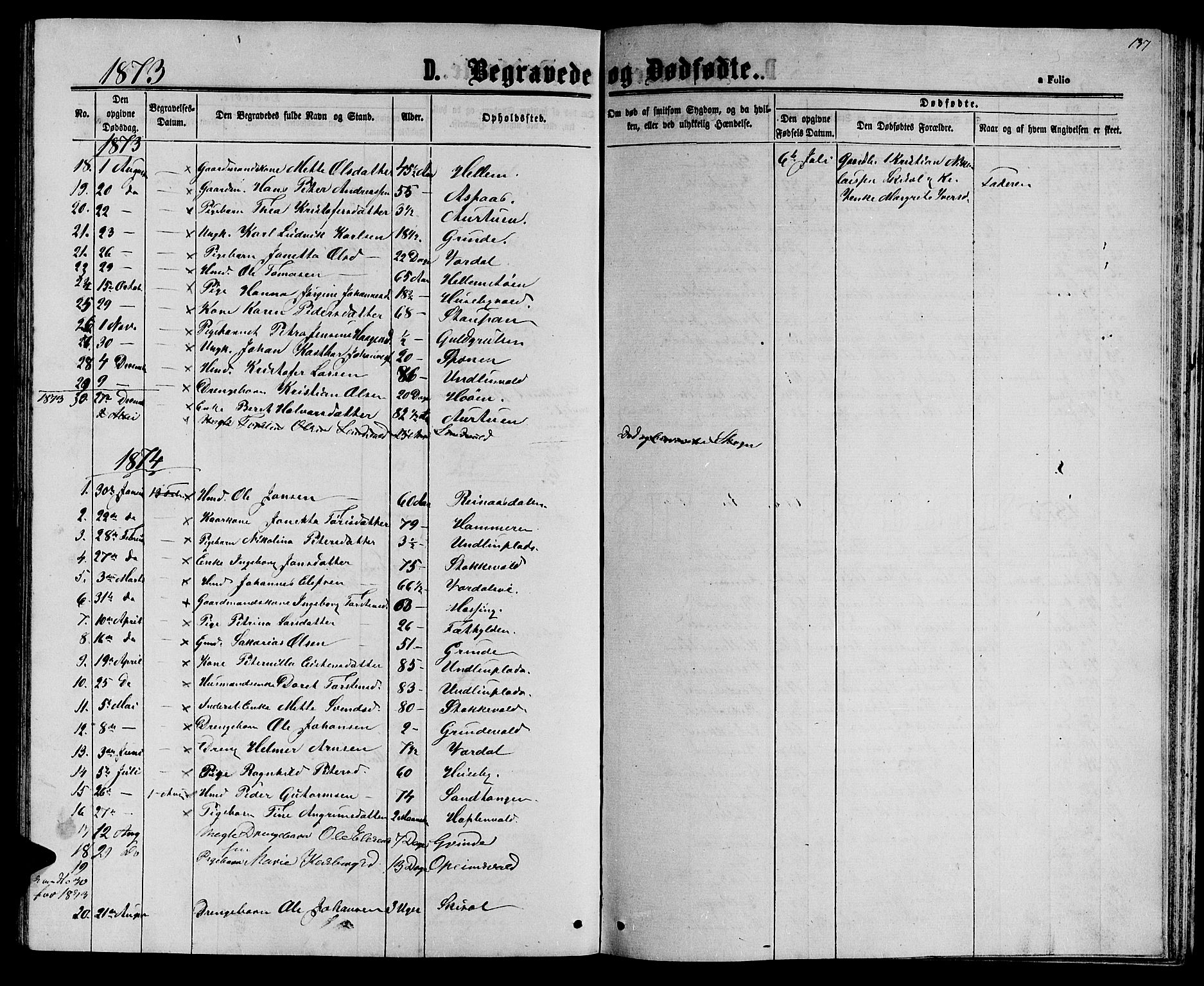 Ministerialprotokoller, klokkerbøker og fødselsregistre - Nord-Trøndelag, SAT/A-1458/714/L0133: Parish register (copy) no. 714C02, 1865-1877, p. 137