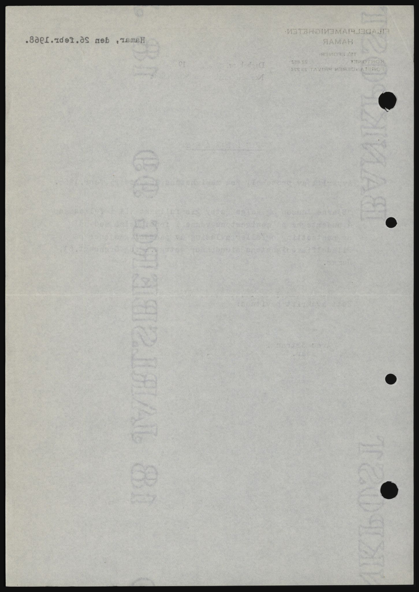 Nord-Hedmark sorenskriveri, SAH/TING-012/H/Hc/L0028: Mortgage book no. 28, 1968-1968, Diary no: : 2025/1968