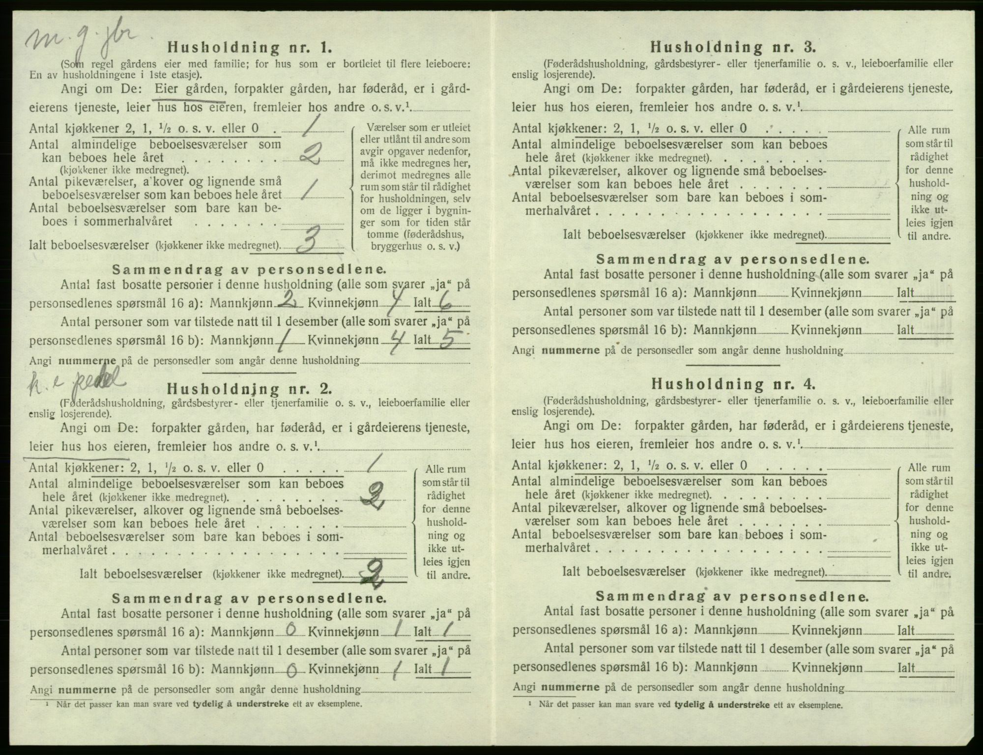 SAB, 1920 census for Moster, 1920, p. 458