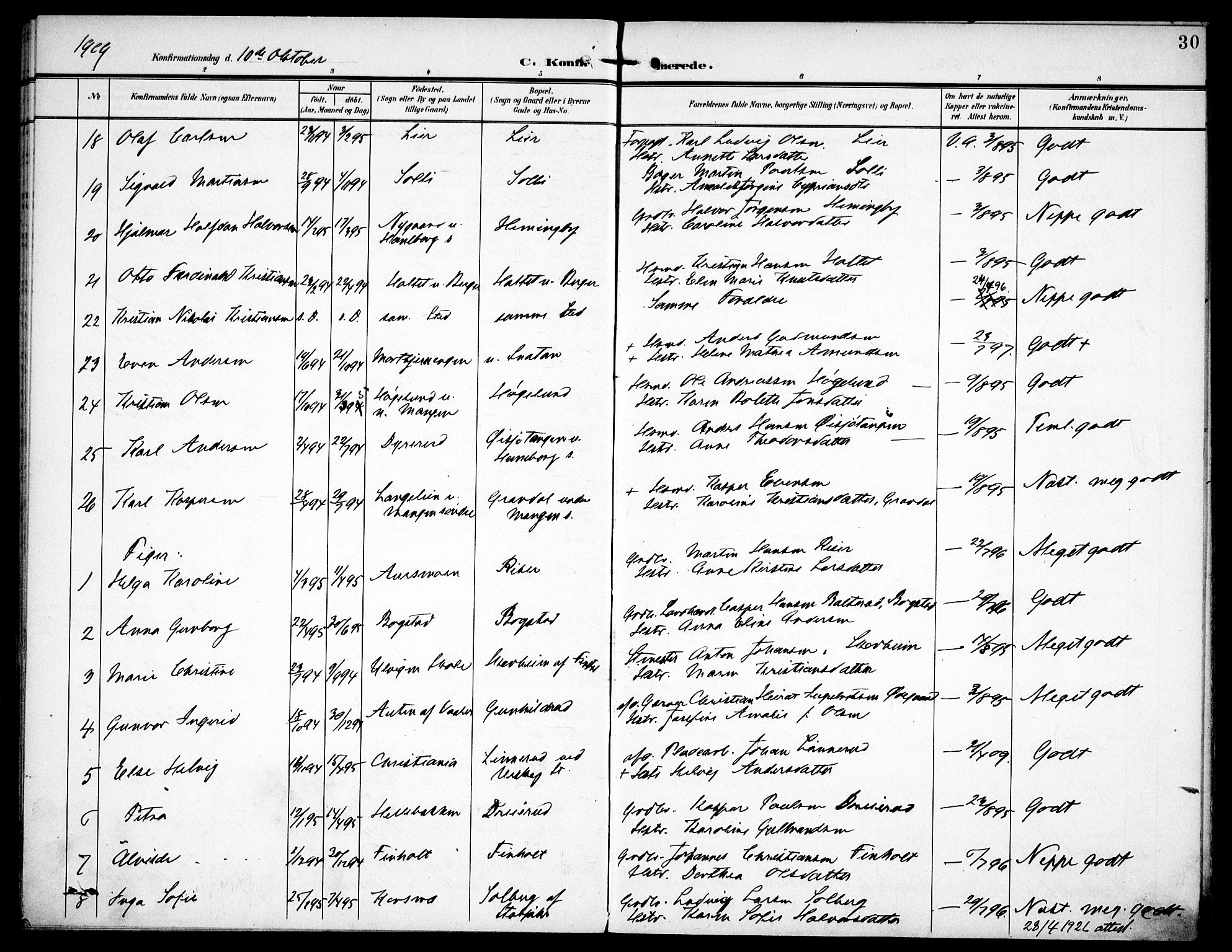 Aurskog prestekontor Kirkebøker, SAO/A-10304a/F/Fa/L0012: Parish register (official) no. I 12, 1902-1915, p. 30