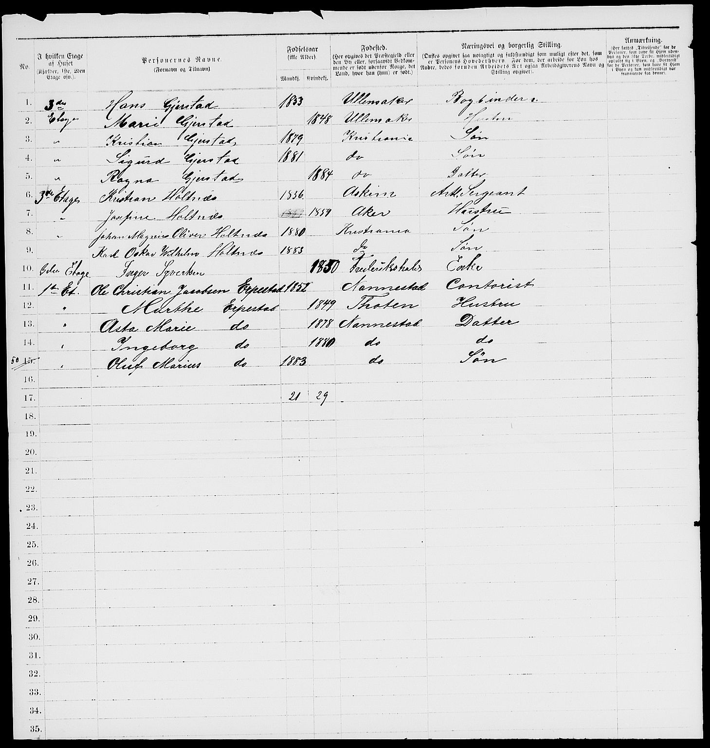 RA, 1885 census for 0301 Kristiania, 1885, p. 6795