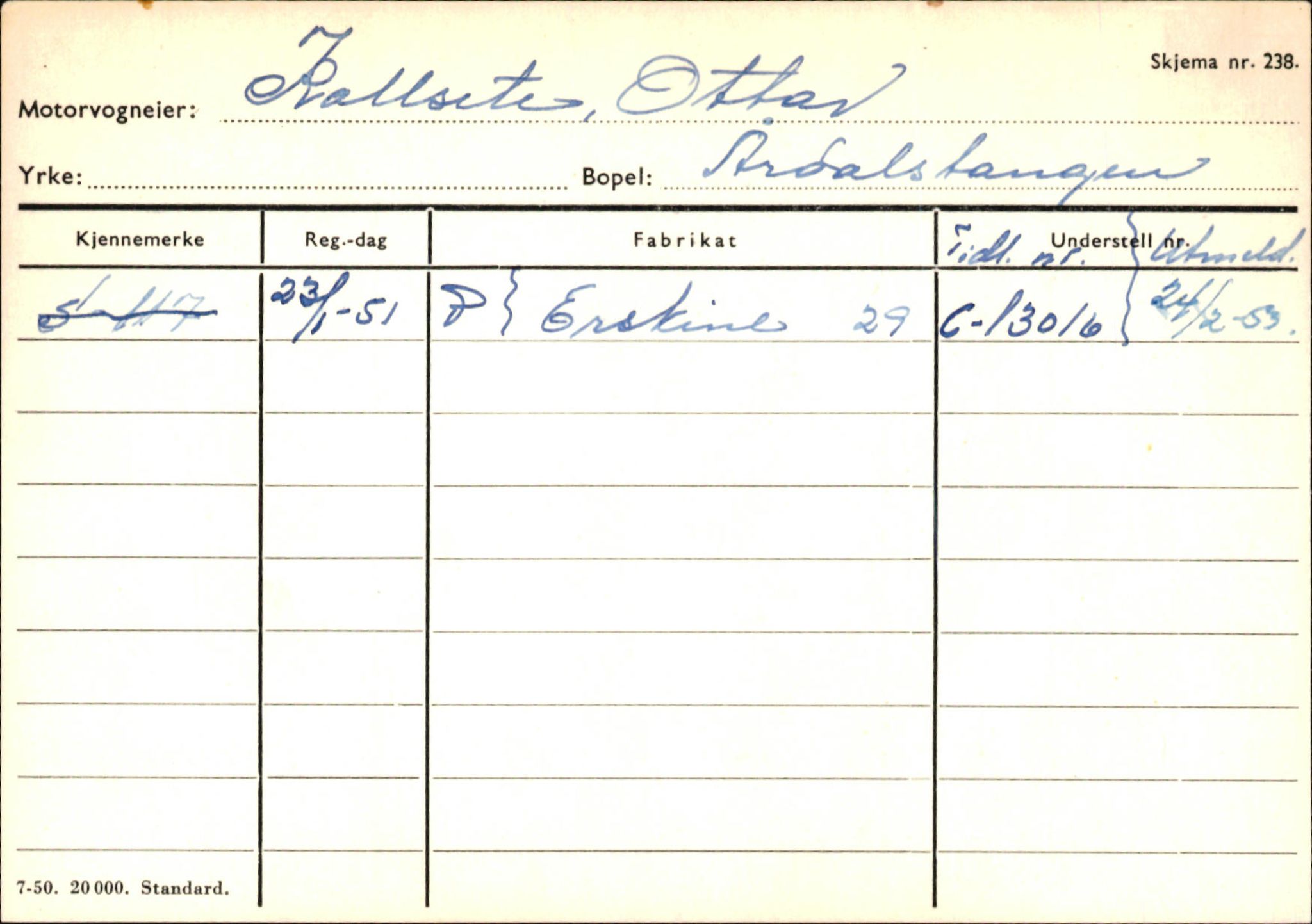 Statens vegvesen, Sogn og Fjordane vegkontor, AV/SAB-A-5301/4/F/L0145: Registerkort Vågsøy S-Å. Årdal I-P, 1945-1975, p. 1201