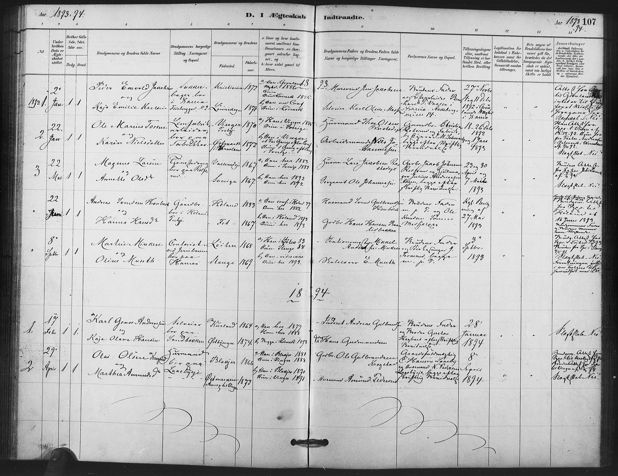 Skedsmo prestekontor Kirkebøker, AV/SAO-A-10033a/F/Fb/L0001: Parish register (official) no. II 1, 1883-1901, p. 107