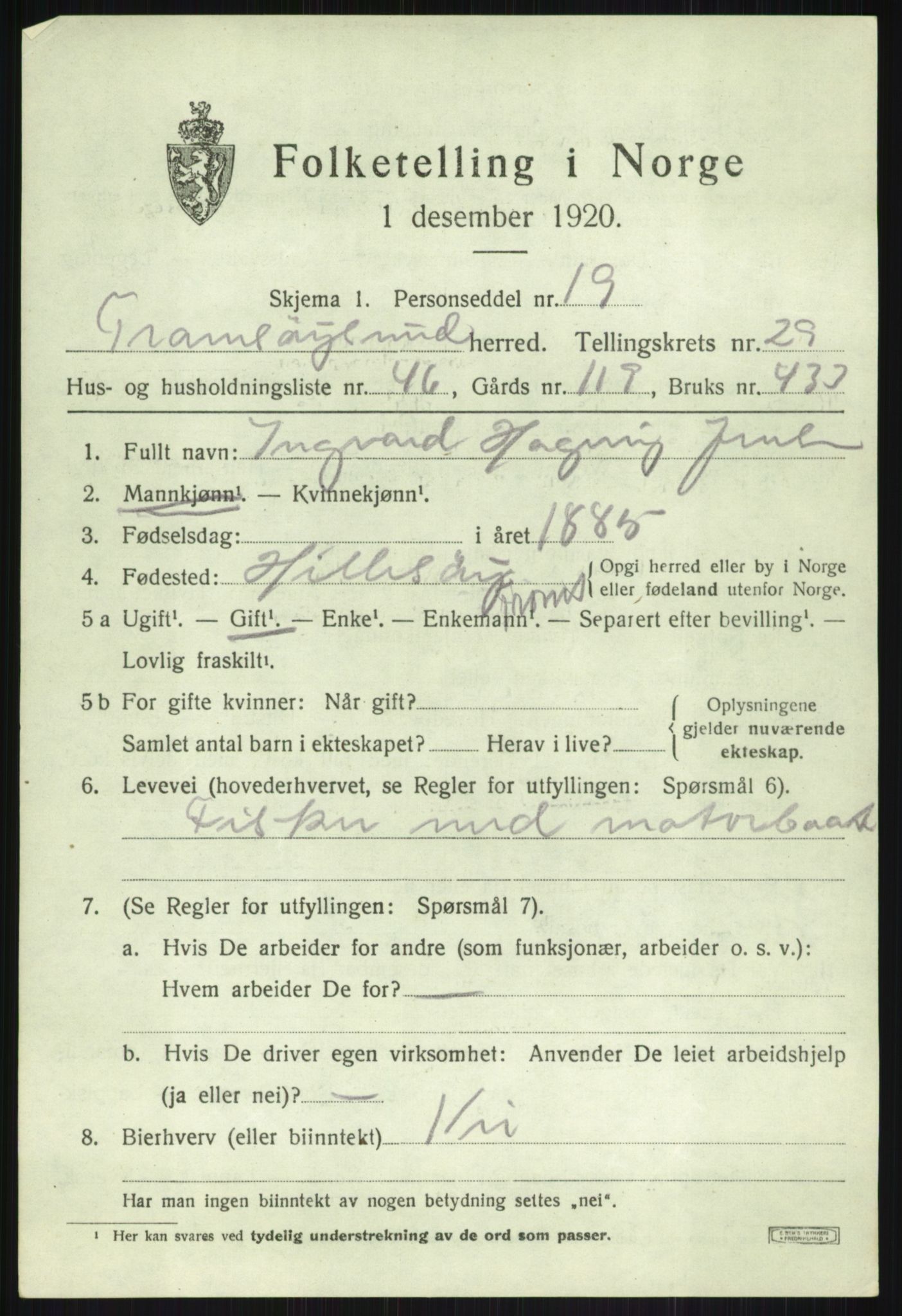 SATØ, 1920 census for Tromsøysund, 1920, p. 13926