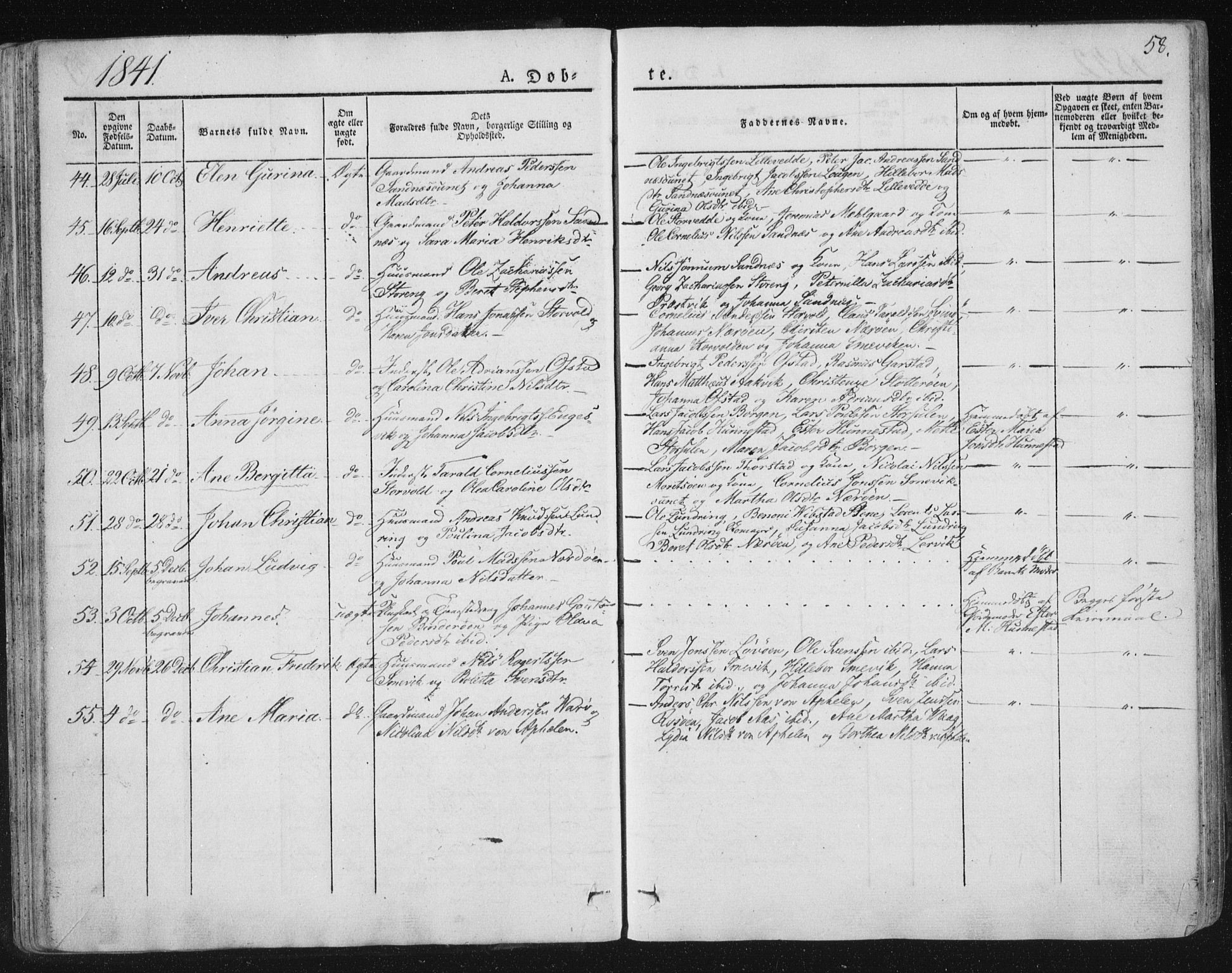 Ministerialprotokoller, klokkerbøker og fødselsregistre - Nord-Trøndelag, AV/SAT-A-1458/784/L0669: Parish register (official) no. 784A04, 1829-1859, p. 58