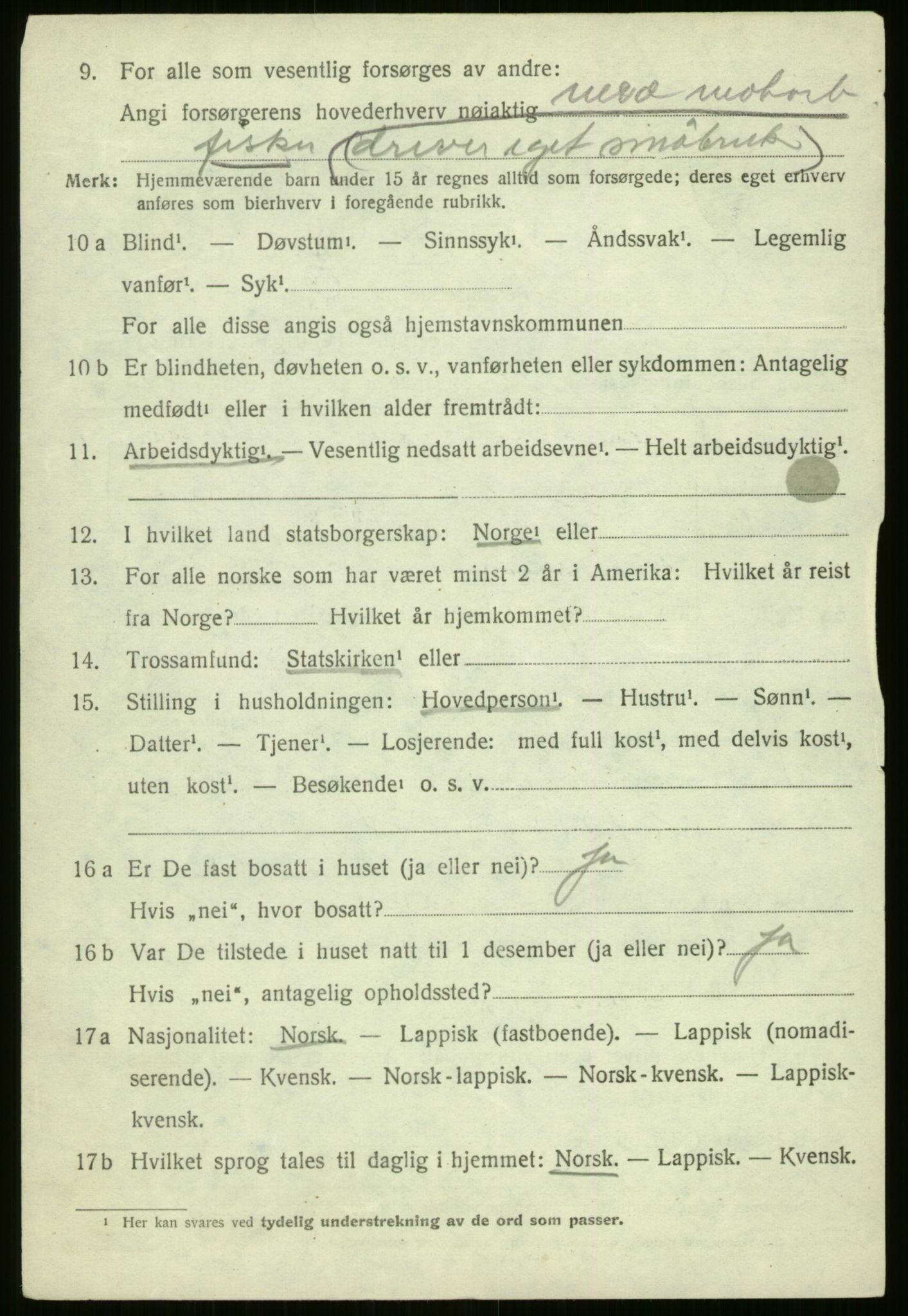 SATØ, 1920 census for Nordreisa, 1920, p. 630