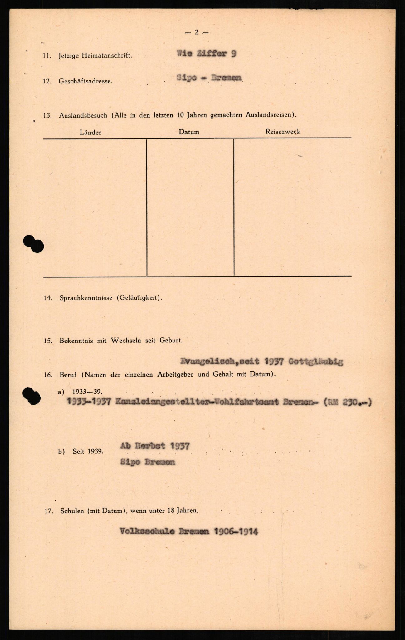 Forsvaret, Forsvarets overkommando II, AV/RA-RAFA-3915/D/Db/L0008: CI Questionaires. Tyske okkupasjonsstyrker i Norge. Tyskere., 1945-1946, p. 179