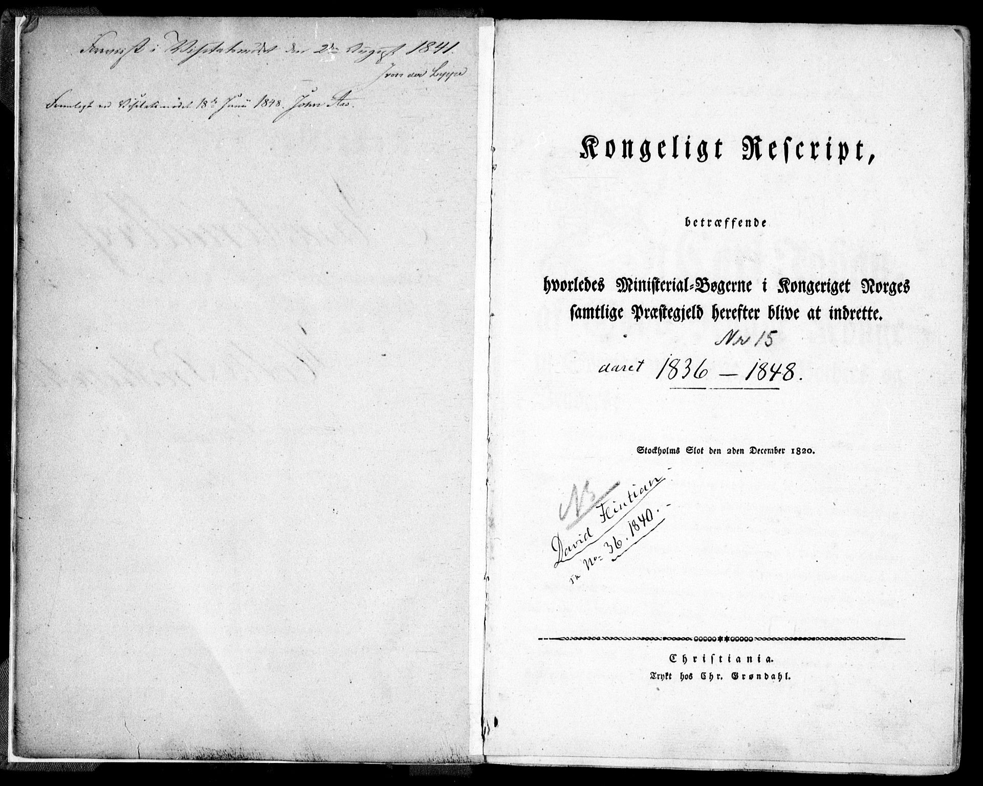 Holt sokneprestkontor, SAK/1111-0021/F/Fa/L0007: Parish register (official) no. A 7, 1836-1848
