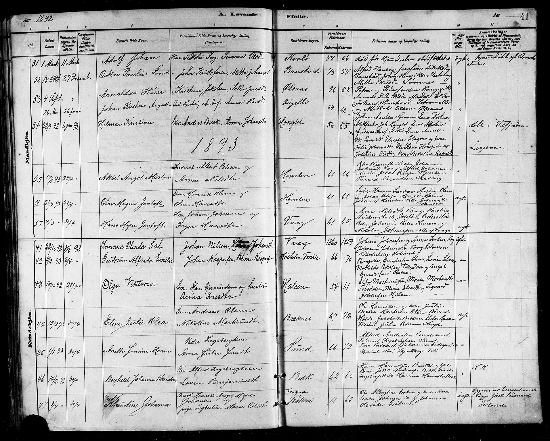 Ministerialprotokoller, klokkerbøker og fødselsregistre - Nordland, SAT/A-1459/812/L0188: Parish register (copy) no. 812C06, 1884-1912, p. 41