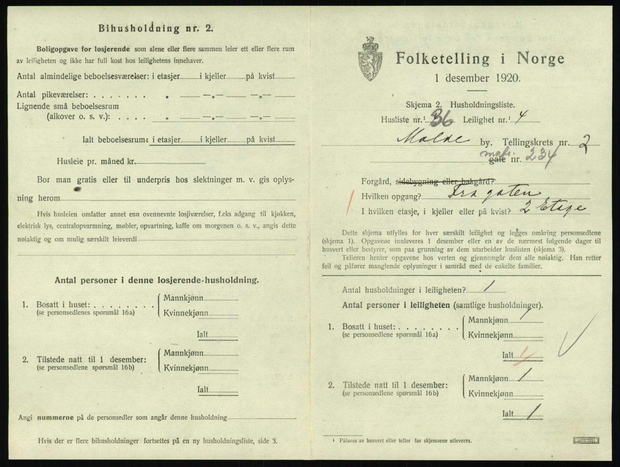 SAT, 1920 census for Molde, 1920, p. 1051