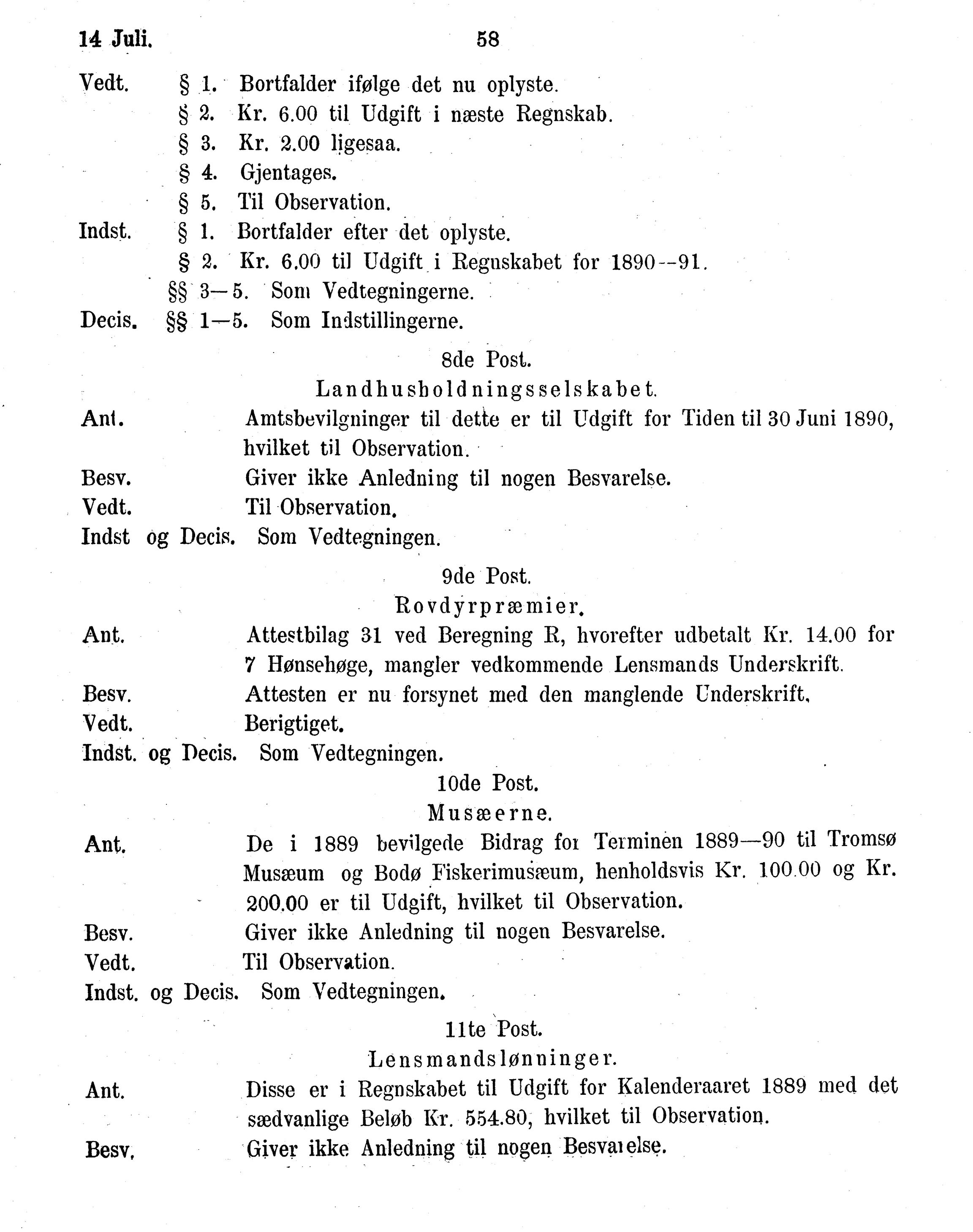 Nordland Fylkeskommune. Fylkestinget, AIN/NFK-17/176/A/Ac/L0016: Fylkestingsforhandlinger 1891-1893, 1891-1893