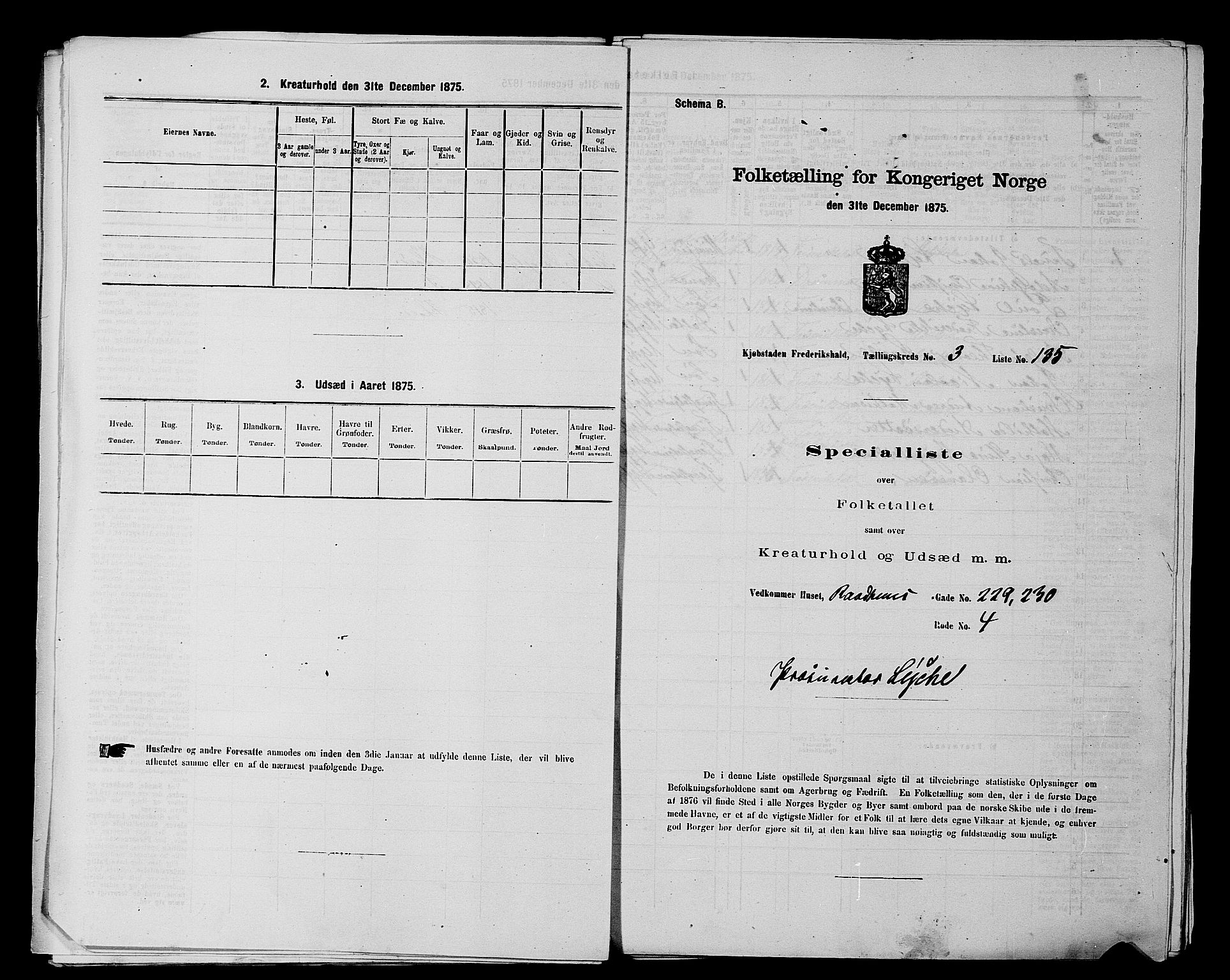 RA, 1875 census for 0101P Fredrikshald, 1875, p. 321