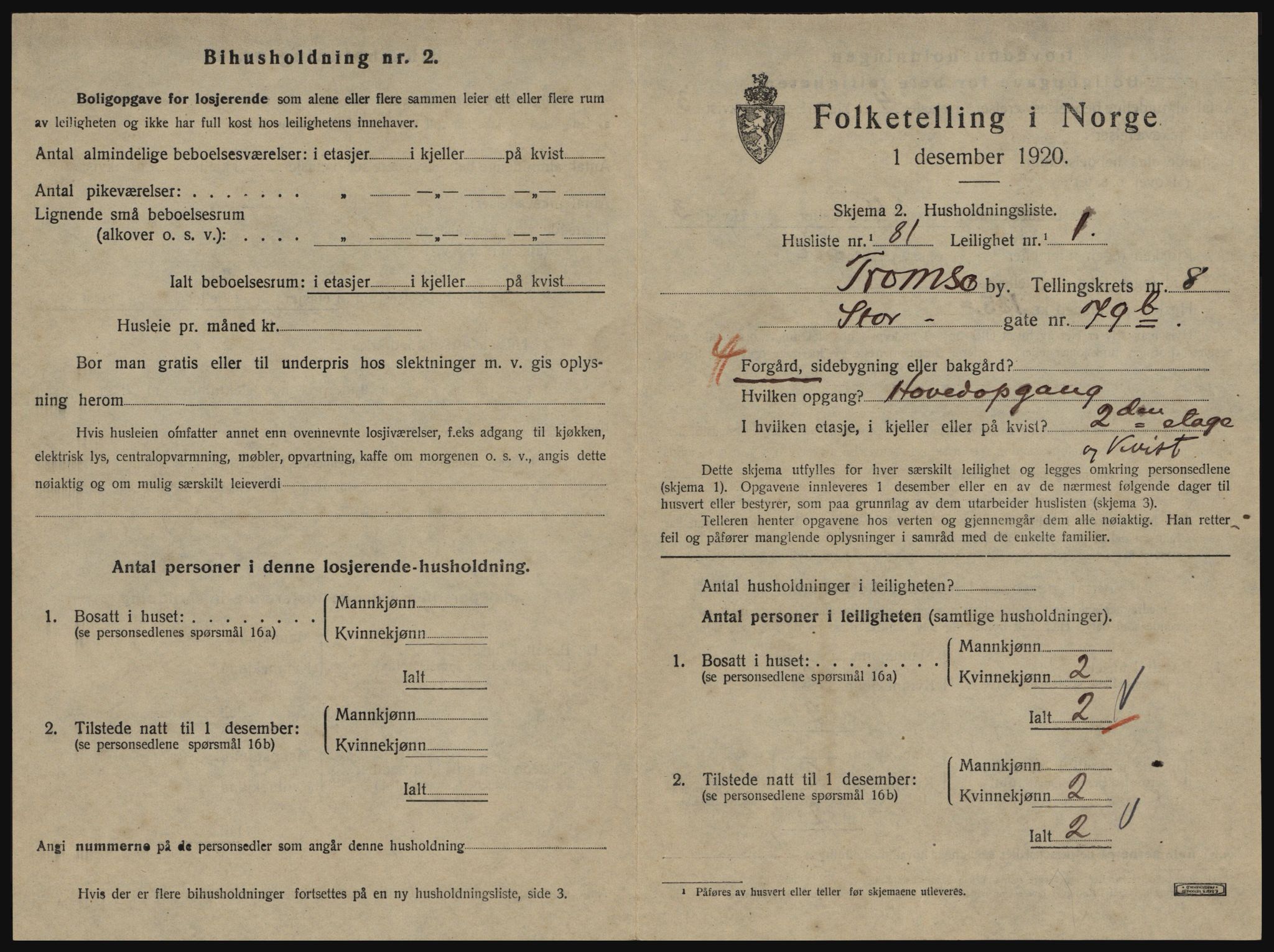 SATØ, 1920 census for Tromsø, 1920, p. 4687