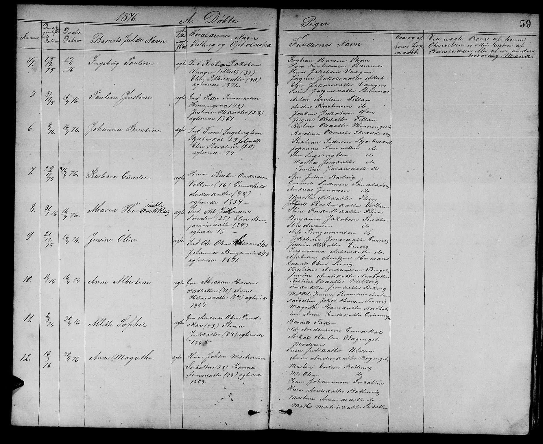Ministerialprotokoller, klokkerbøker og fødselsregistre - Sør-Trøndelag, SAT/A-1456/637/L0561: Parish register (copy) no. 637C02, 1873-1882, p. 59