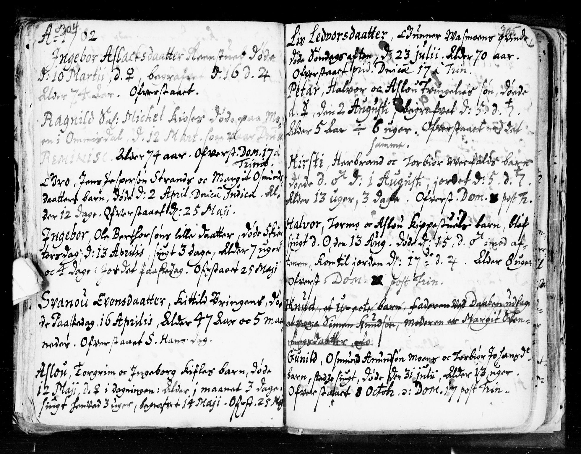 Seljord kirkebøker, SAKO/A-20/F/Fa/L0002: Parish register (official) no. I 2, 1689-1713, p. 304-305