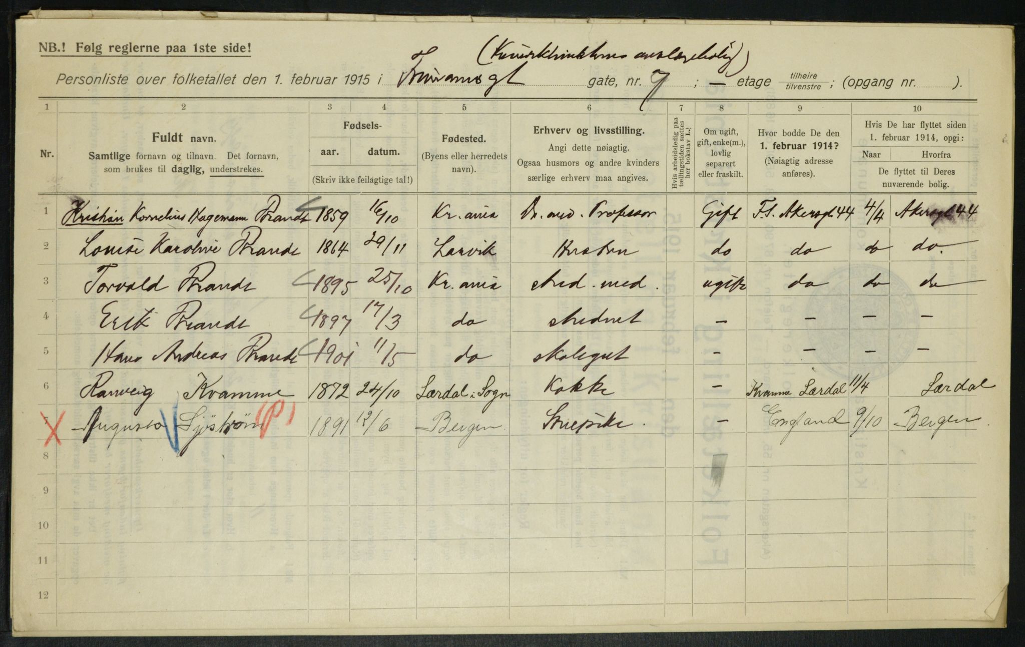 OBA, Municipal Census 1915 for Kristiania, 1915, p. 26531