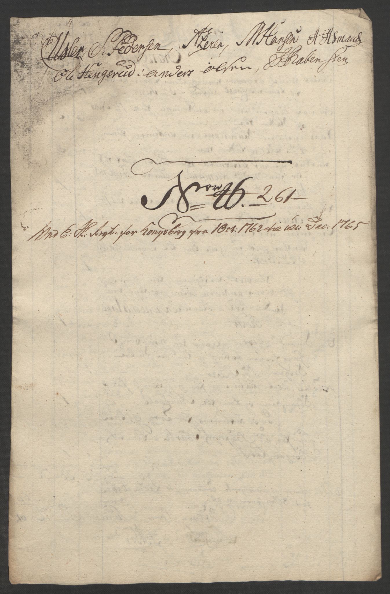 Rentekammeret inntil 1814, Reviderte regnskaper, Bergverksregnskaper, AV/RA-EA-3222/R/Rc/Rca/L0843: Ekstraskatt, 1762-1765, p. 1103