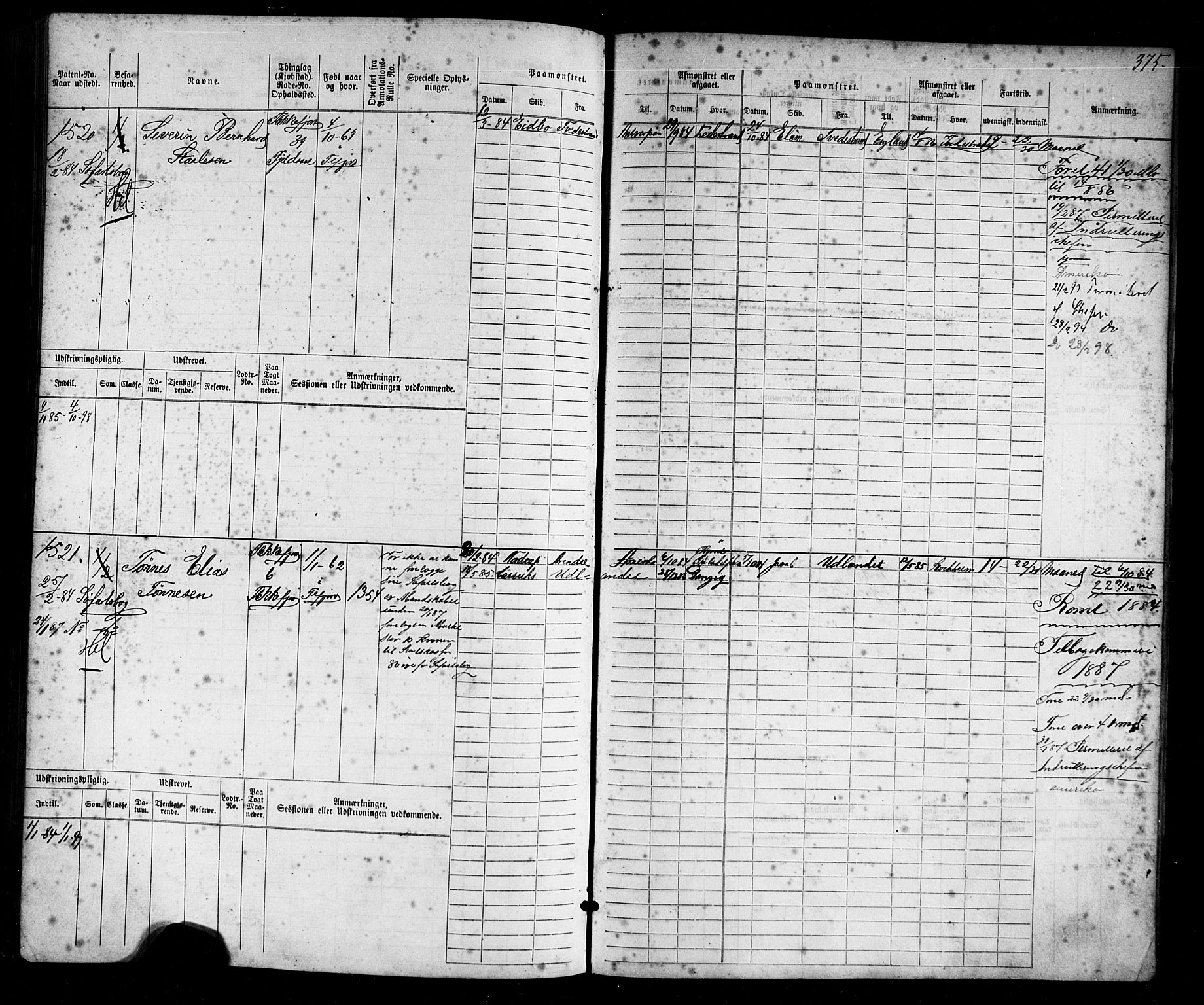 Flekkefjord mønstringskrets, AV/SAK-2031-0018/F/Fb/L0009: Hovedrulle nr 771-1533, Æ-6, 1868-1900, p. 408