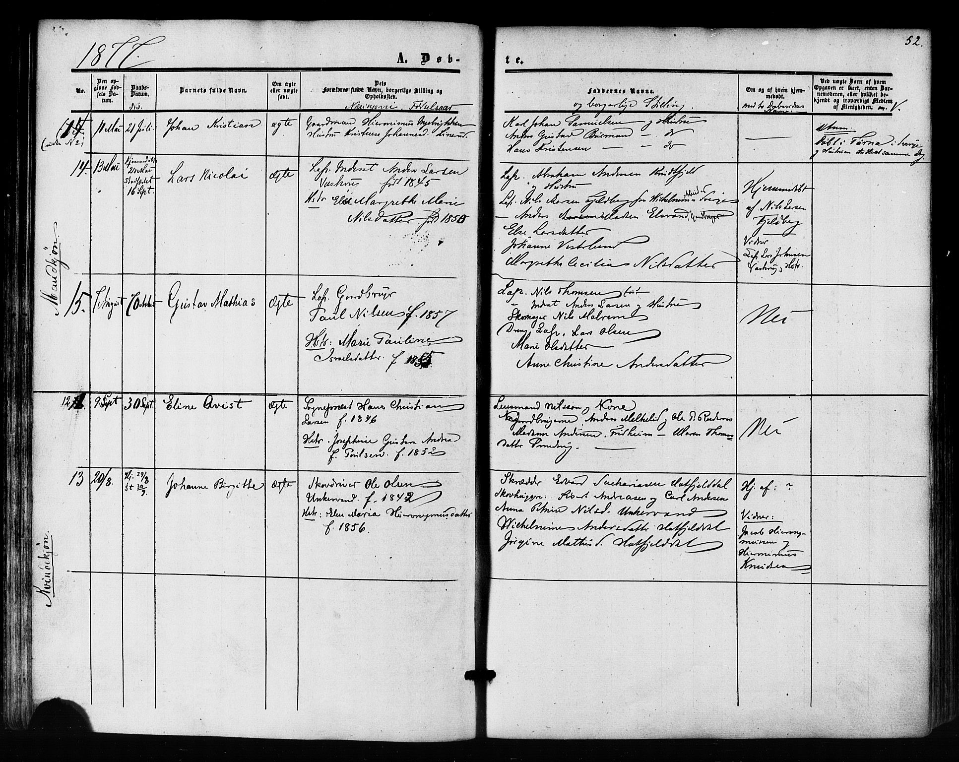 Ministerialprotokoller, klokkerbøker og fødselsregistre - Nordland, AV/SAT-A-1459/823/L0324: Parish register (official) no. 823A01, 1860-1878, p. 52