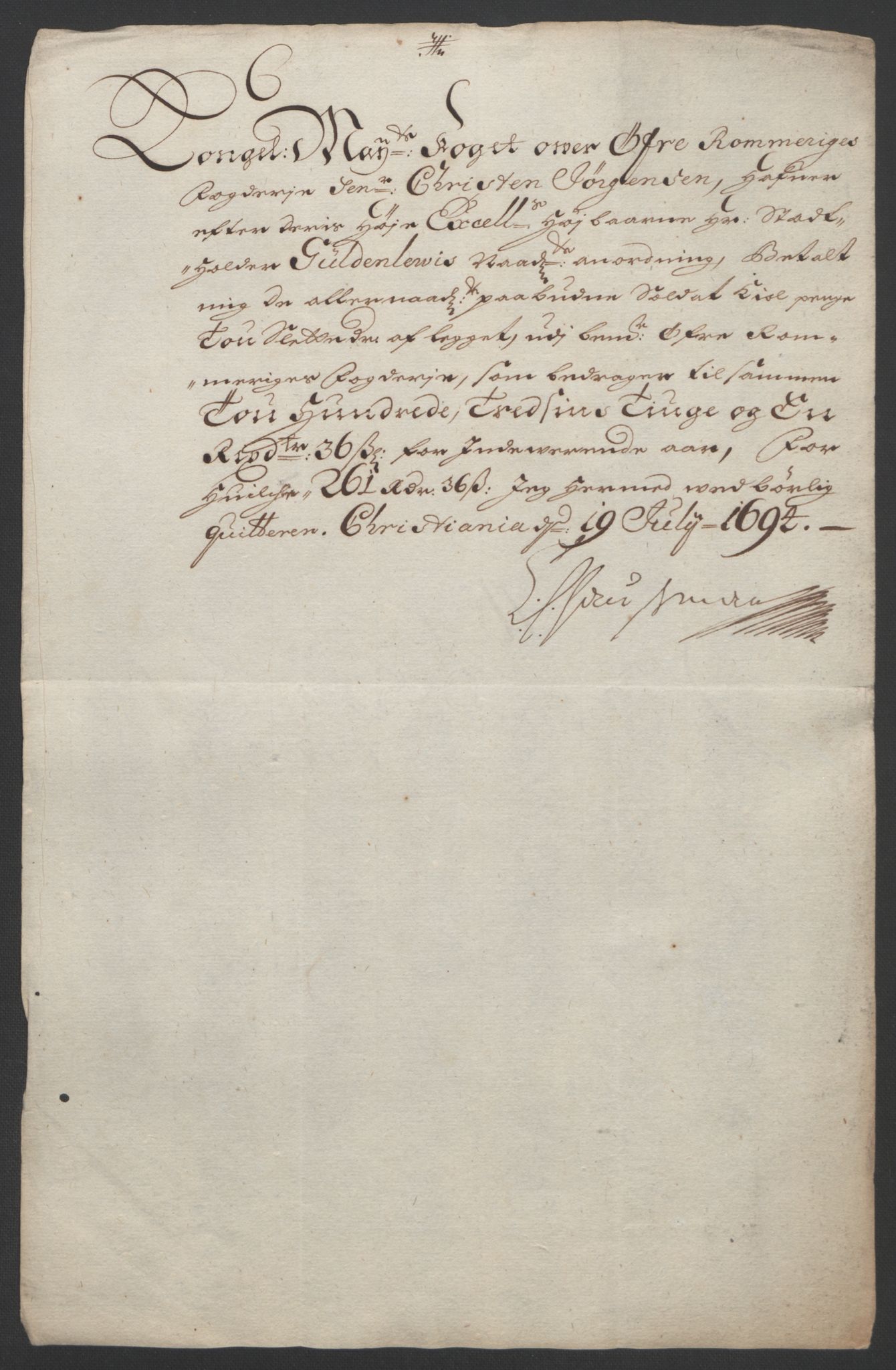 Rentekammeret inntil 1814, Reviderte regnskaper, Fogderegnskap, AV/RA-EA-4092/R12/L0706: Fogderegnskap Øvre Romerike, 1694, p. 280