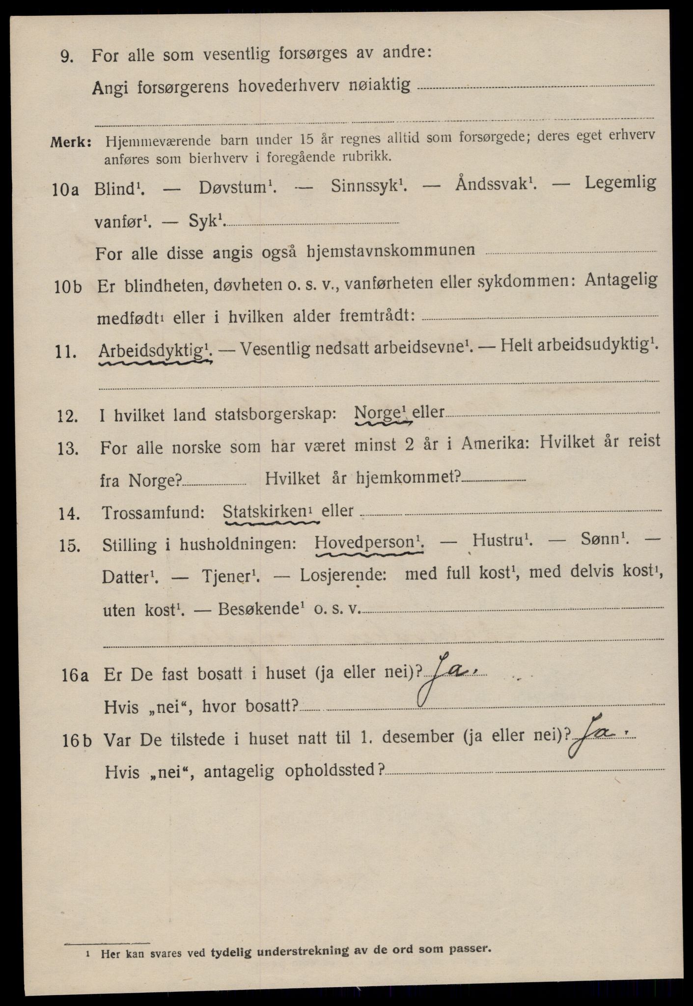 SAT, 1920 census for Tingvoll, 1920, p. 3243