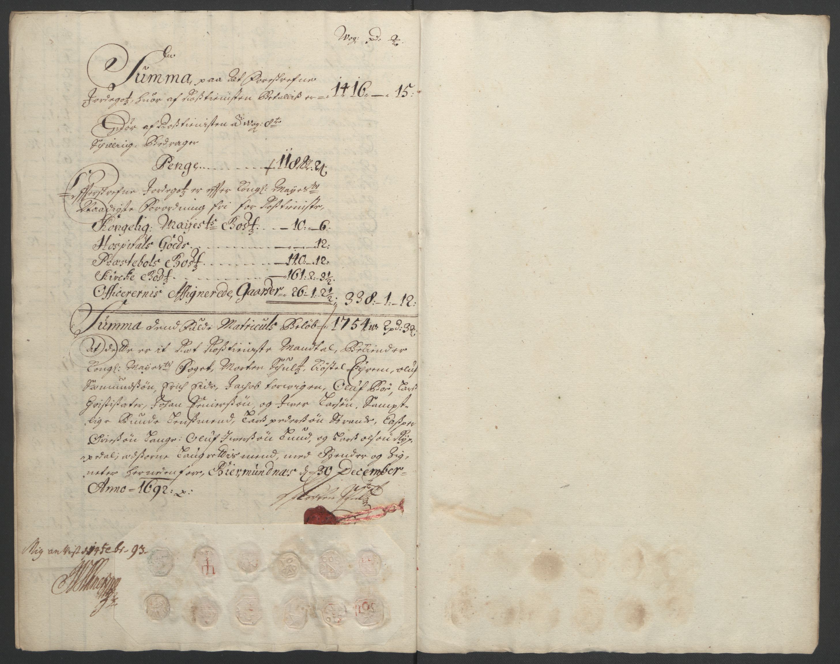 Rentekammeret inntil 1814, Reviderte regnskaper, Fogderegnskap, RA/EA-4092/R55/L3650: Fogderegnskap Romsdal, 1692, p. 134