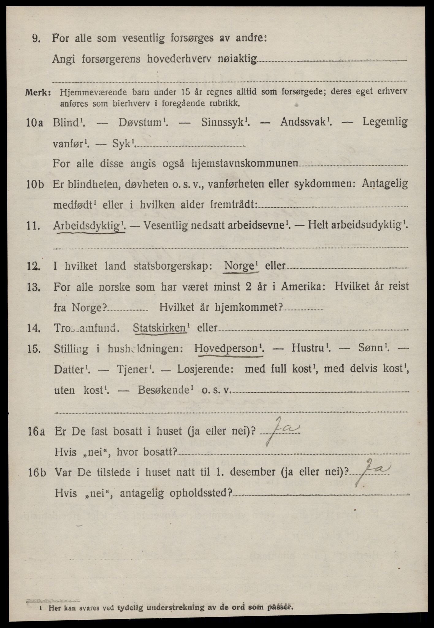 SAT, 1920 census for Sande (MR), 1920, p. 3531