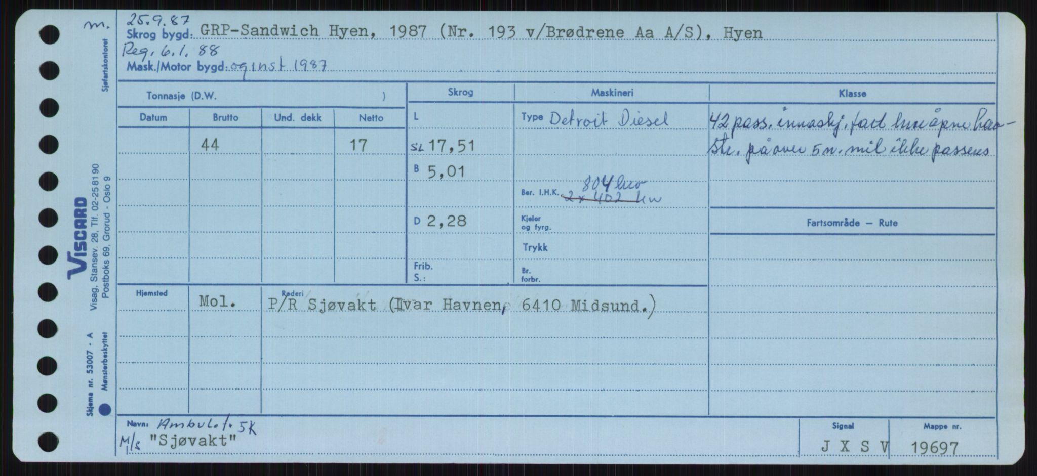 Sjøfartsdirektoratet med forløpere, Skipsmålingen, RA/S-1627/H/Ha/L0005/0001: Fartøy, S-Sven / Fartøy, S-Skji, p. 597